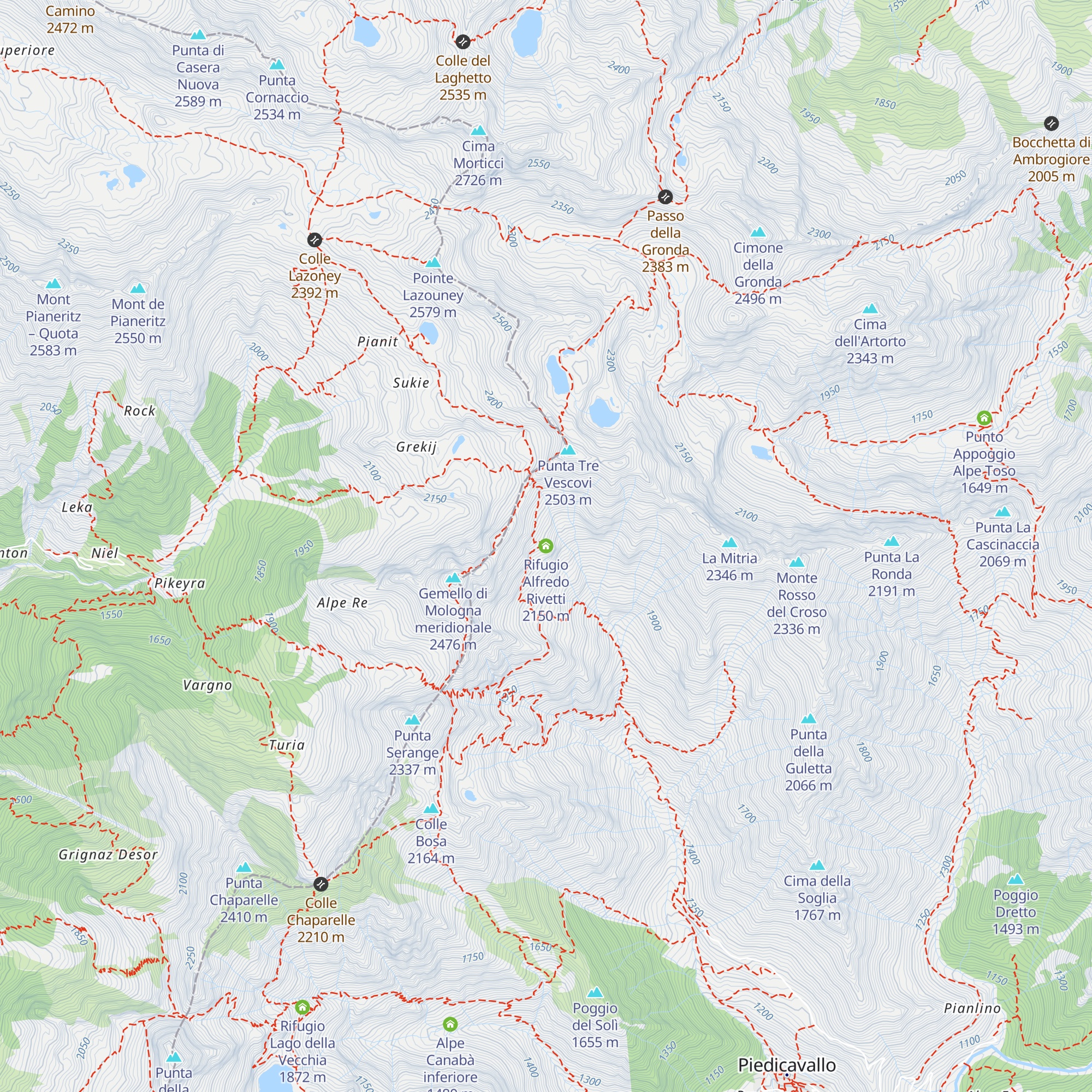 Rifugio Alfredo Rivetti map
