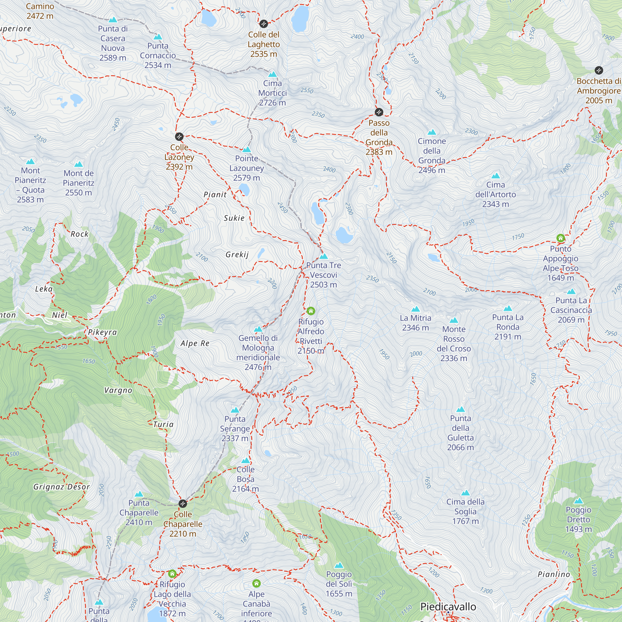 Rifugio Alfredo Rivetti map
