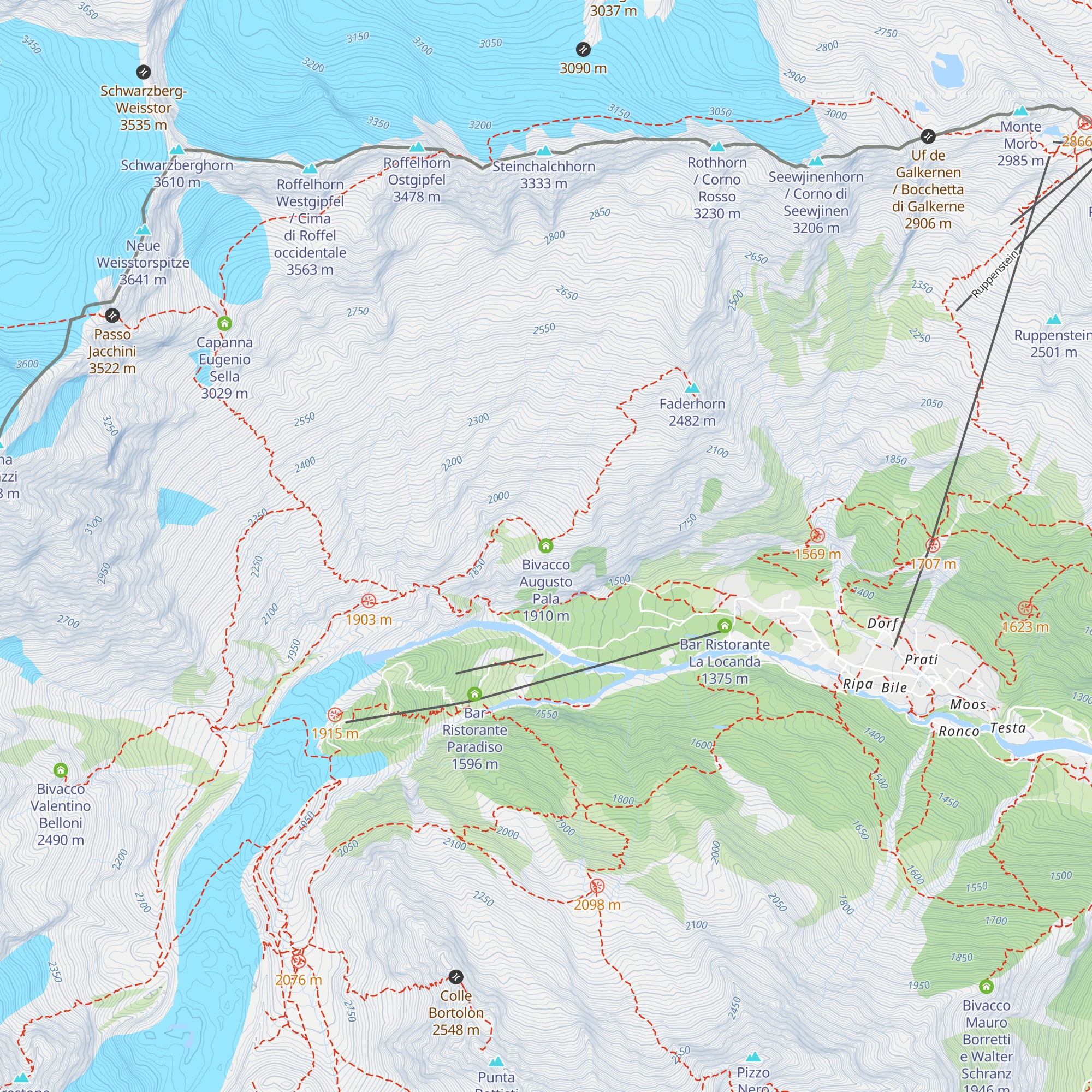 Bivacco Augusto Pala map