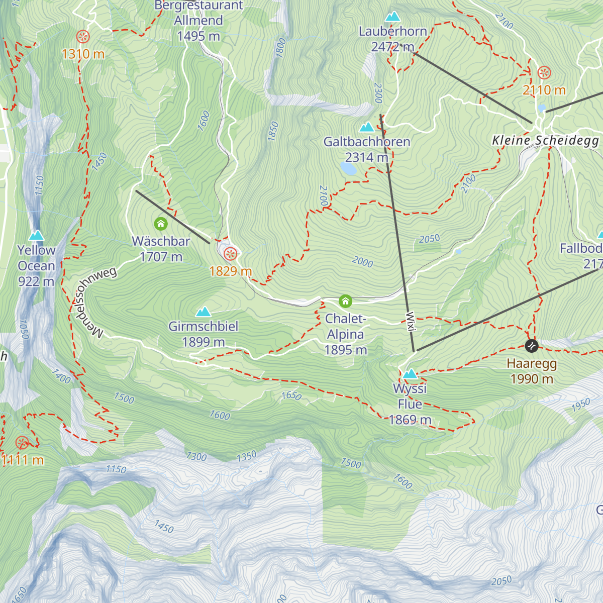 Wengernalp map