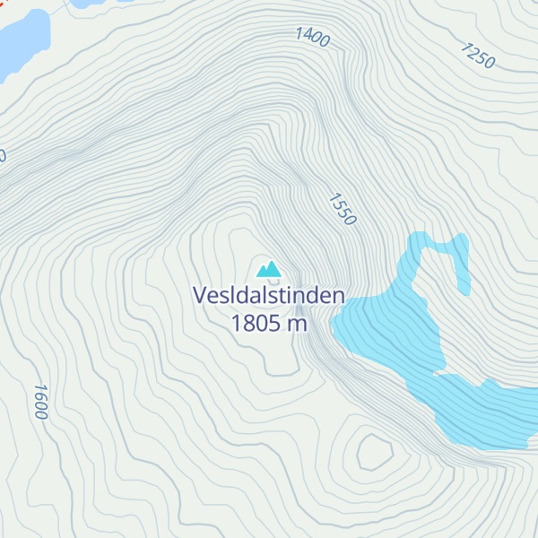 Map of Vesldalstinden