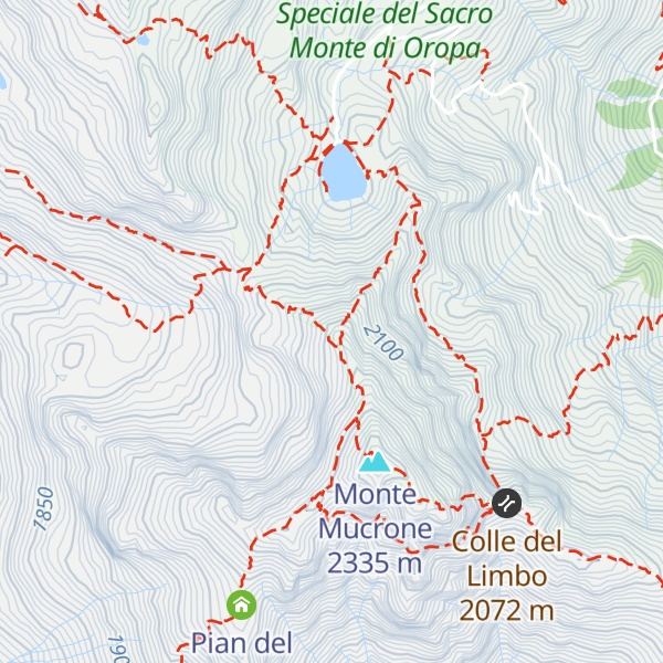 Map of Anticima Monte Mucrone