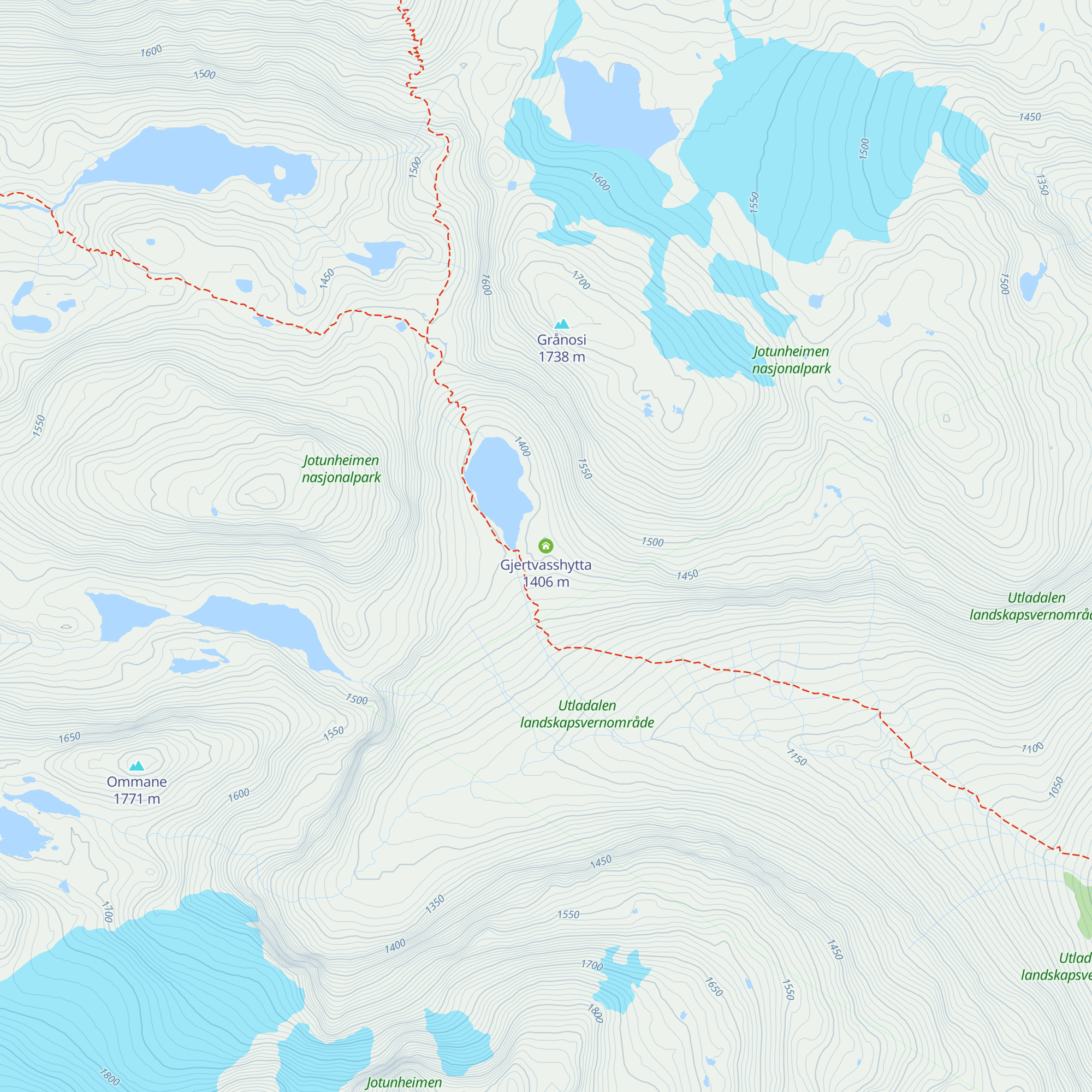 Gjertvasshytta map