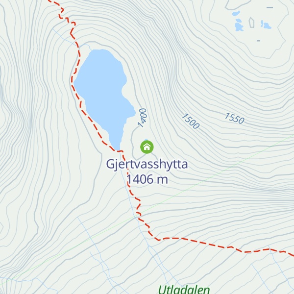 Map of Gjertvasshytta