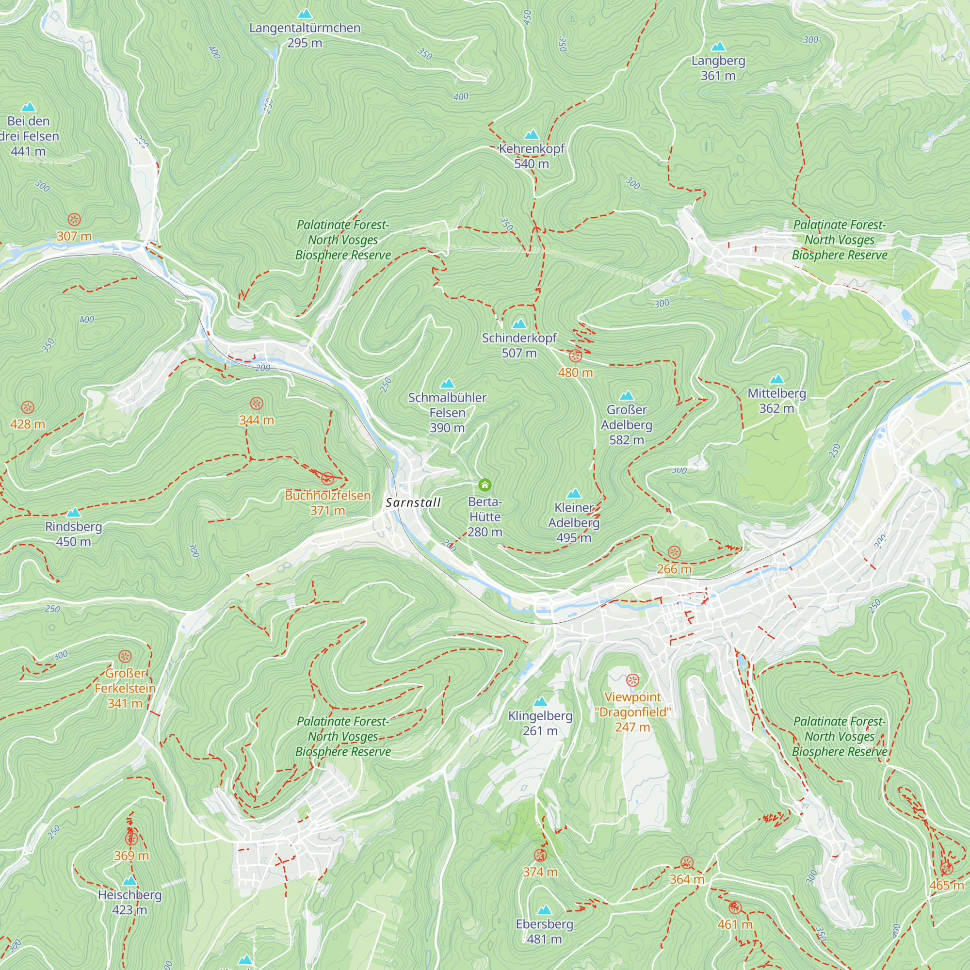 Berta-Hütte map