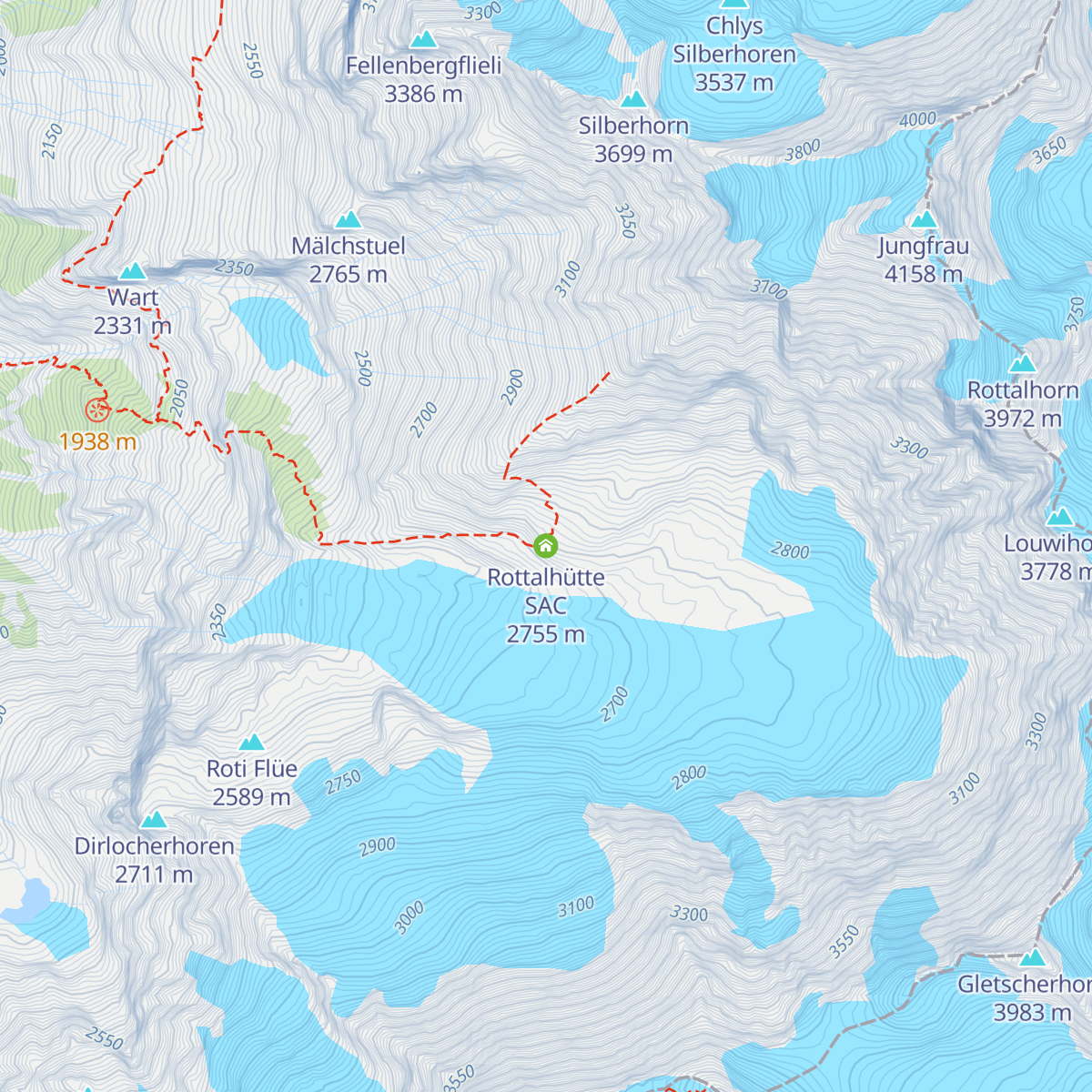 Rottalhütte SAC map