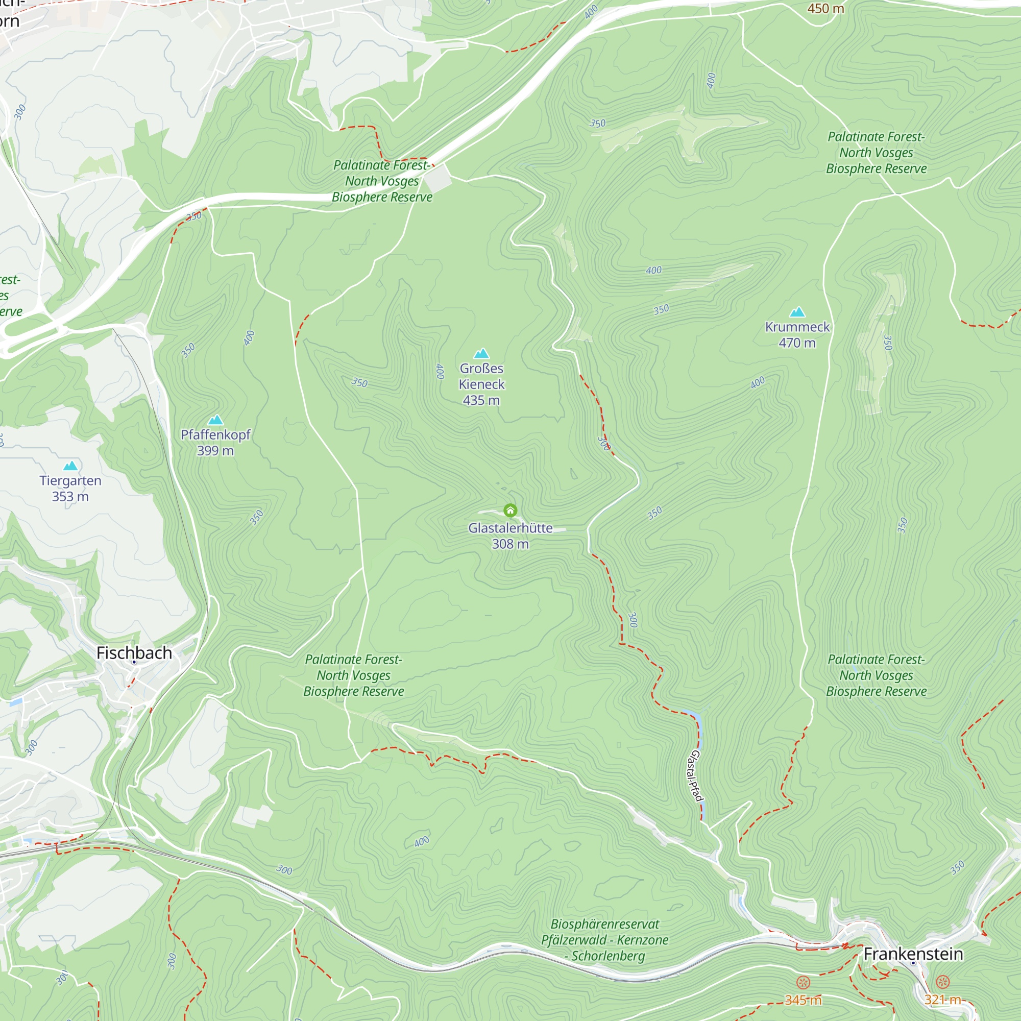 Glastalerhütte map
