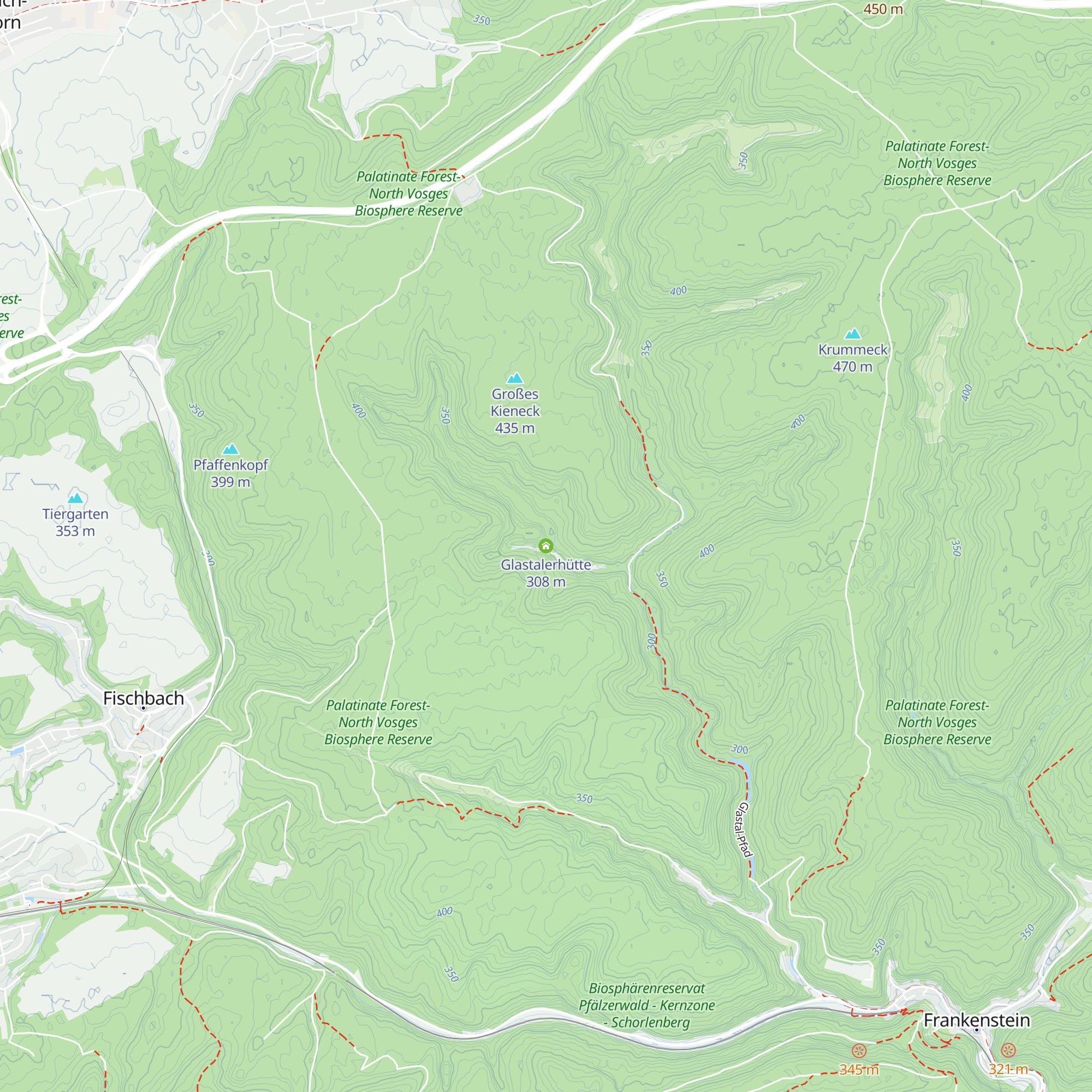 Glastalerhütte map