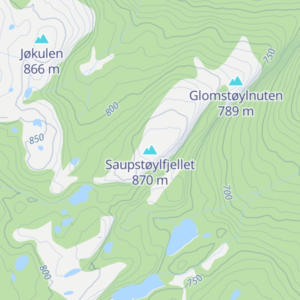 Map of Saupstøylfjellet