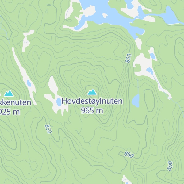Map of Hovdestøylnuten