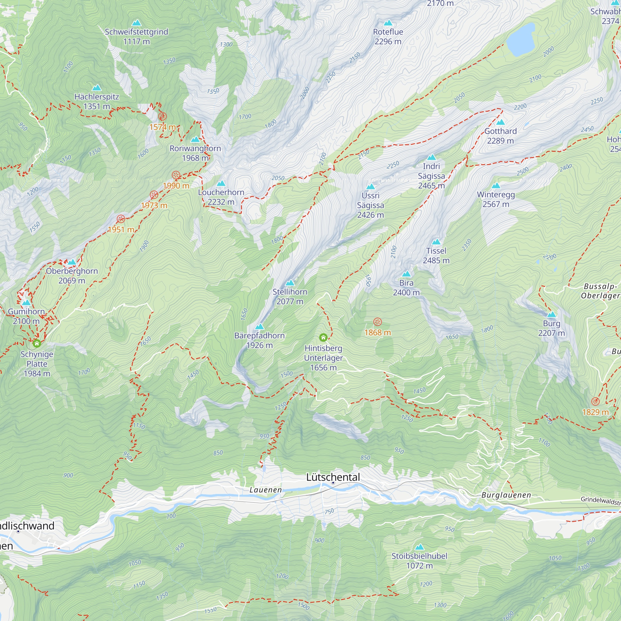Berghaus Hintisberg Oberläger map