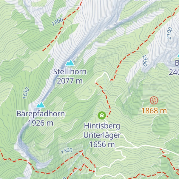 Map of Berghaus Hintisberg Oberläger