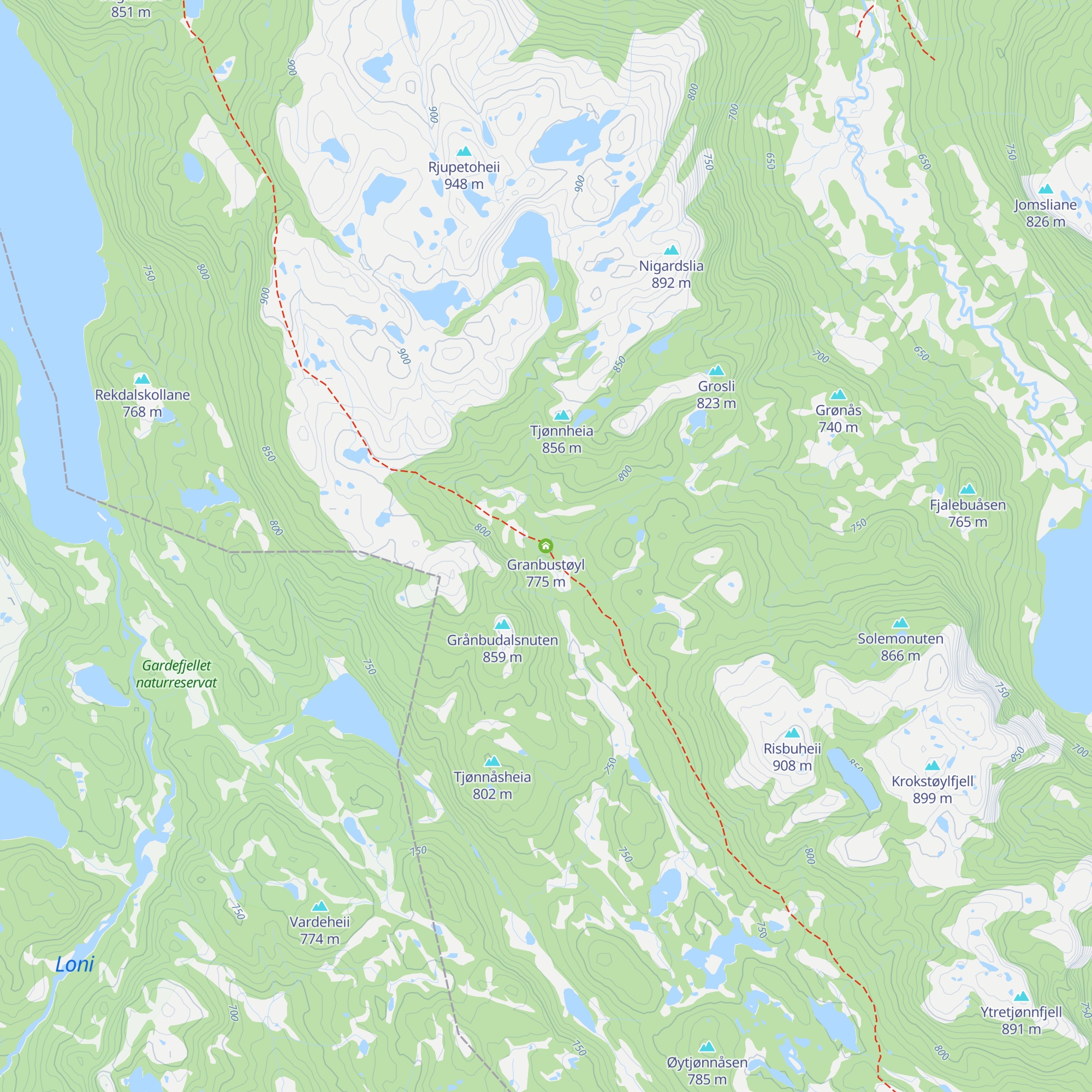 Granbustøyl map