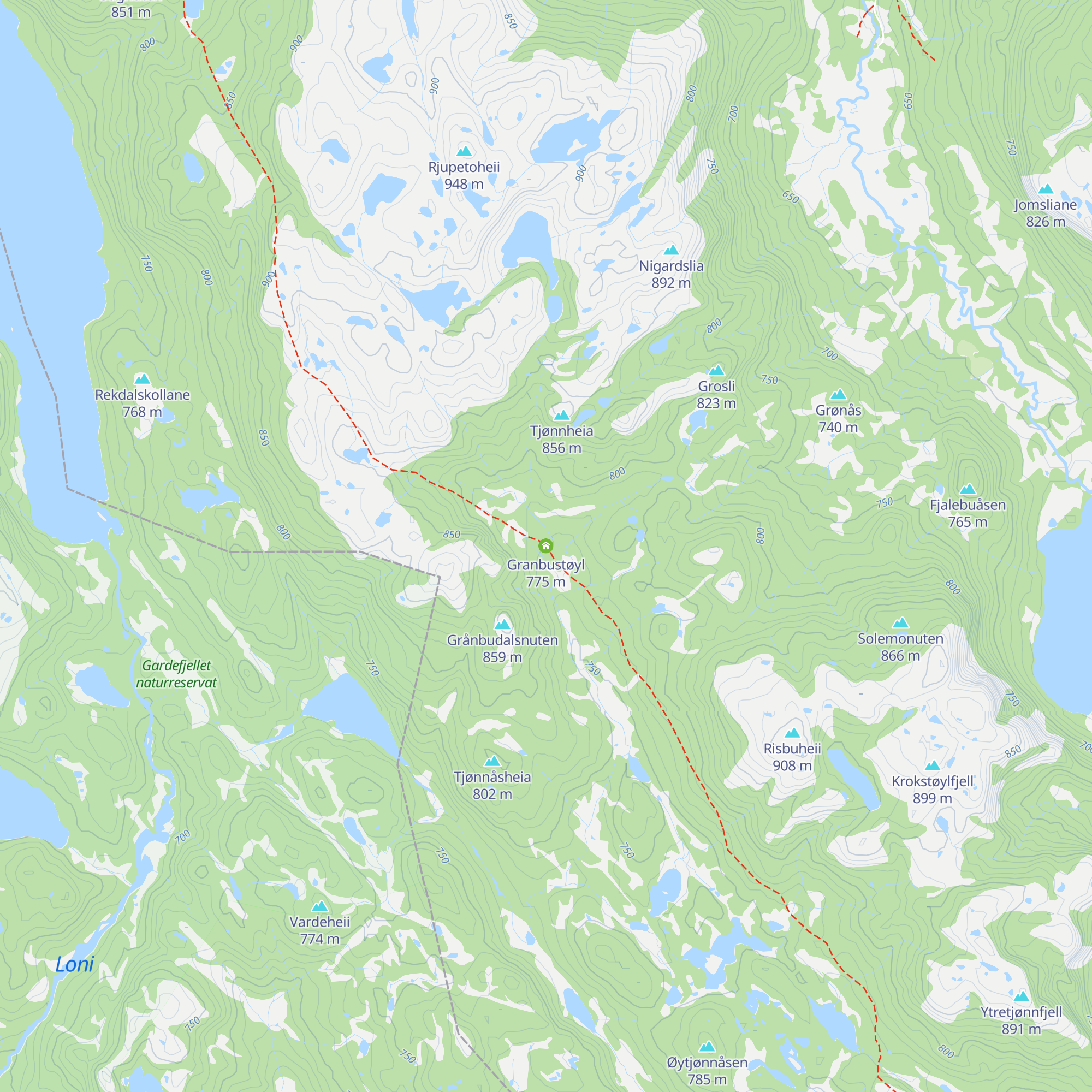 Granbustøyl map