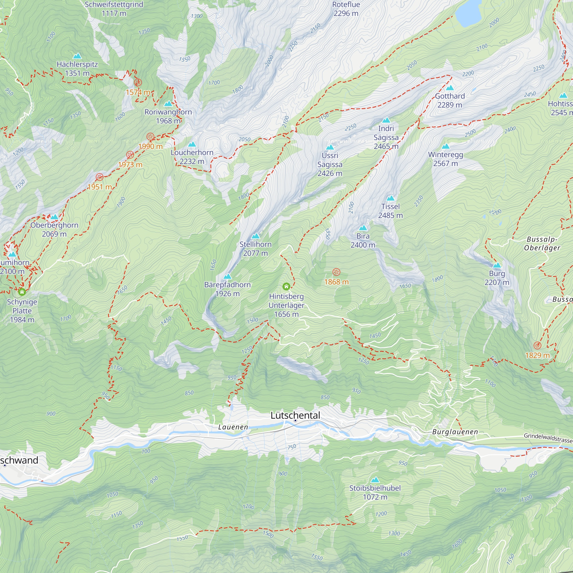 Hintisberg Unterläger map
