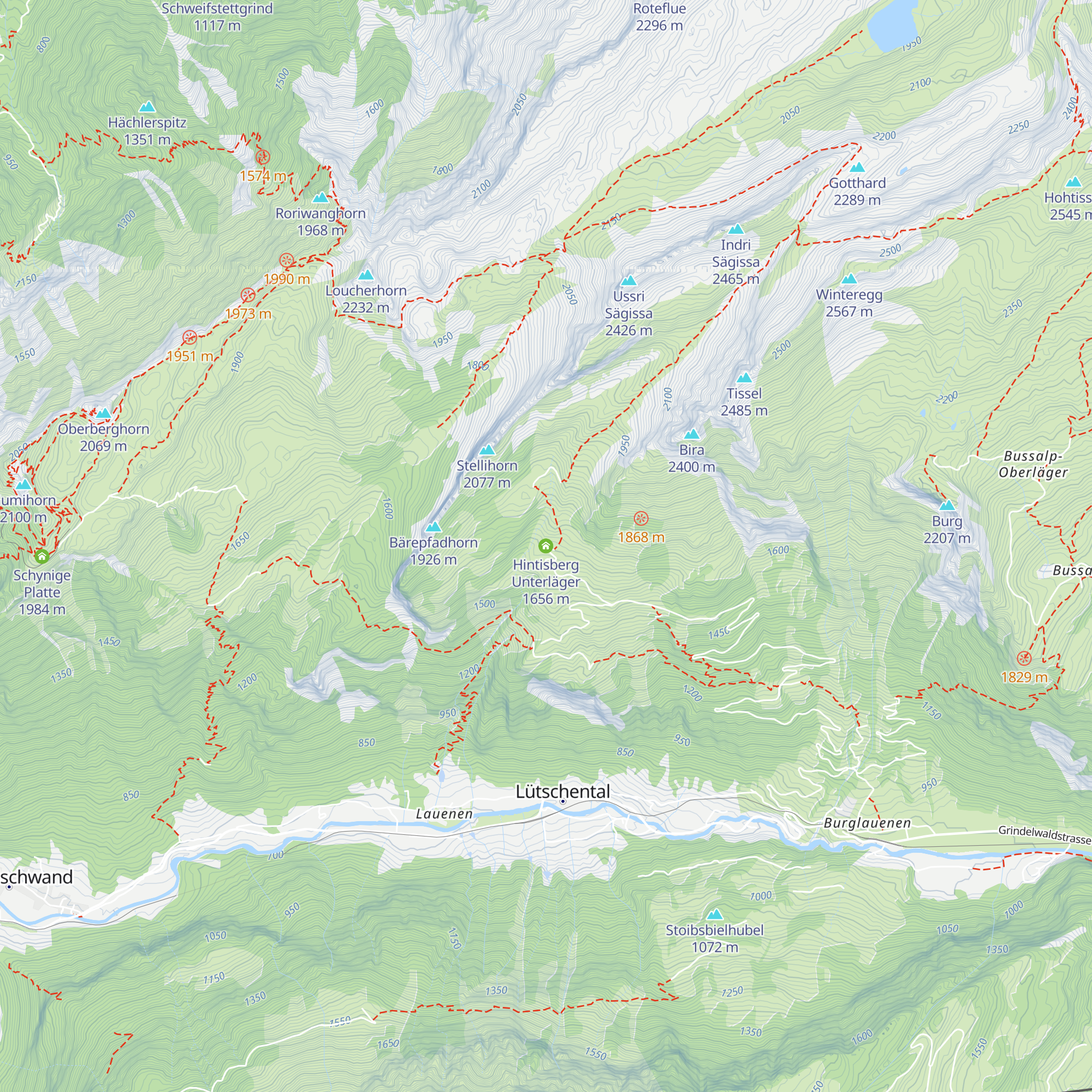 Hintisberg Unterläger map