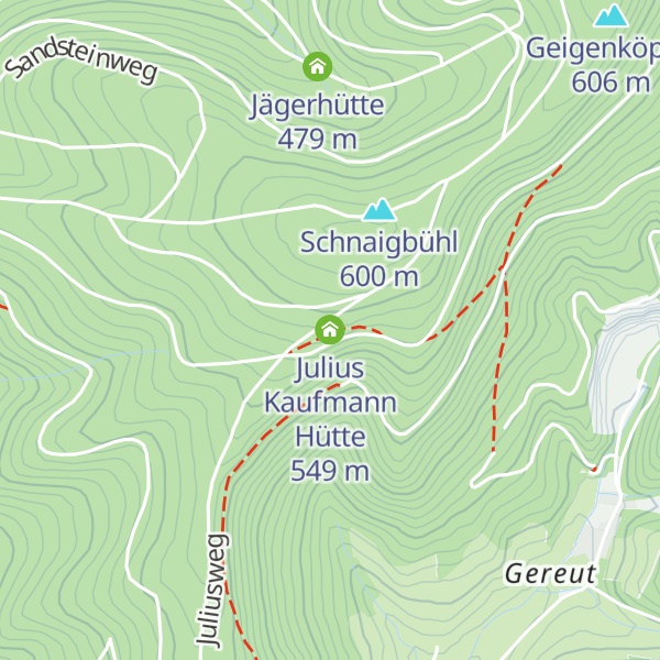 Map of Julius Kaufmann Hütte