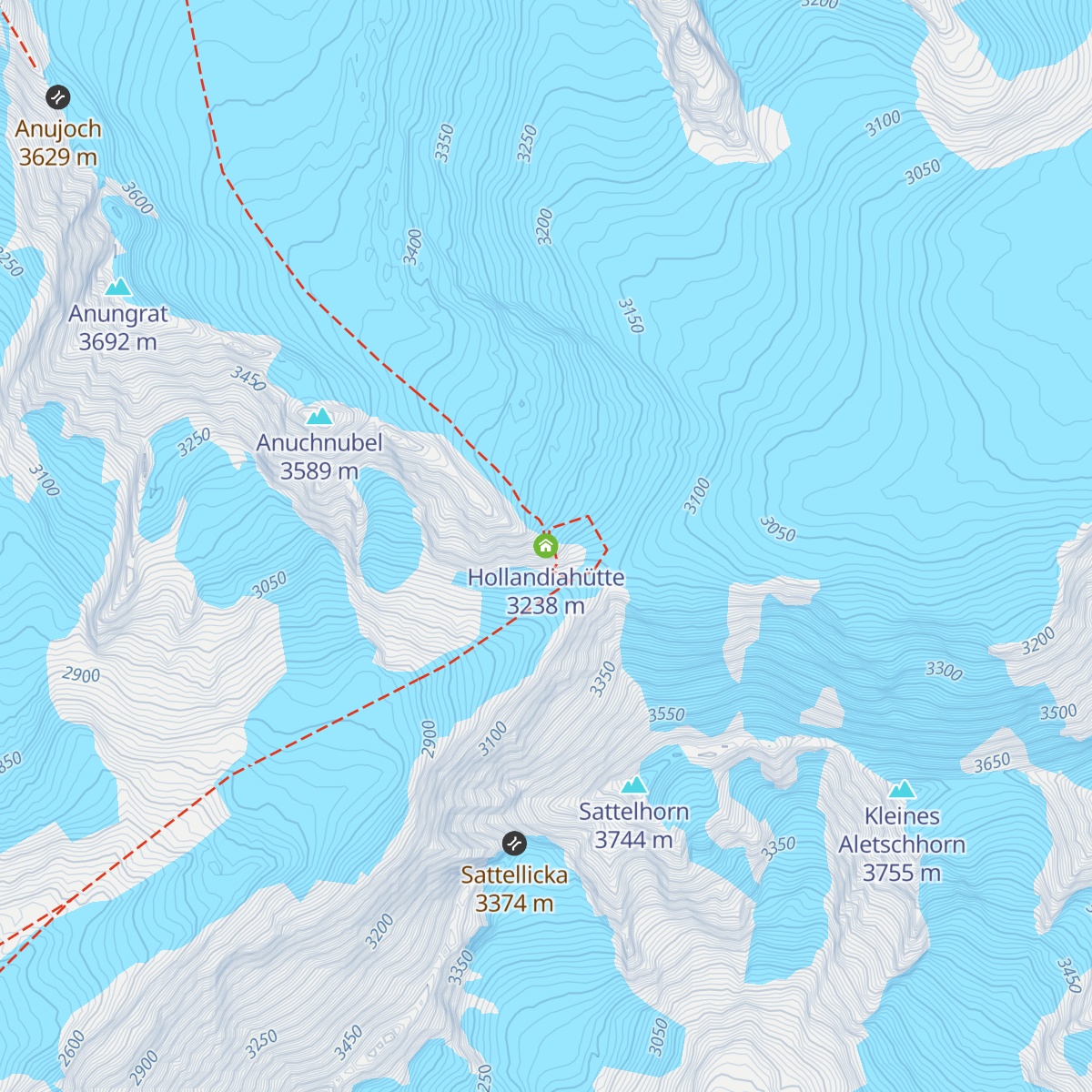 Hollandiahütte map