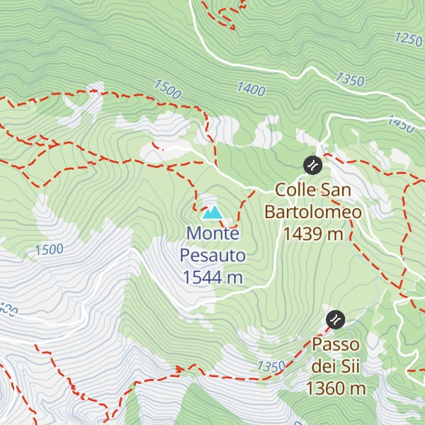 Map of Monte Pesauto