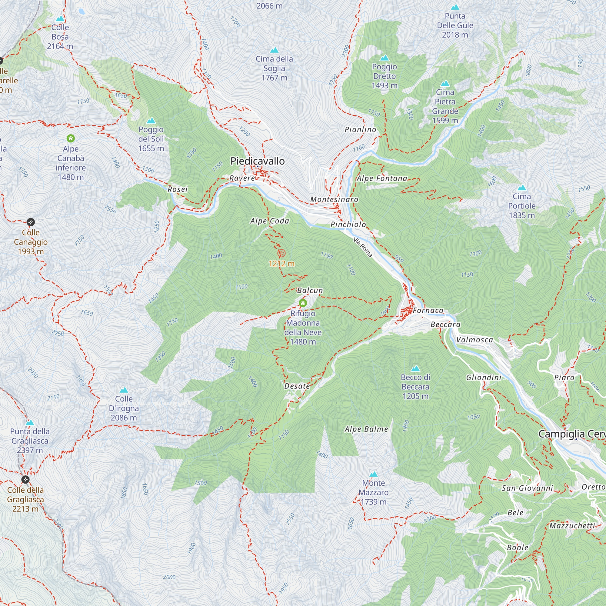 Rifugio Madonna della Neve map