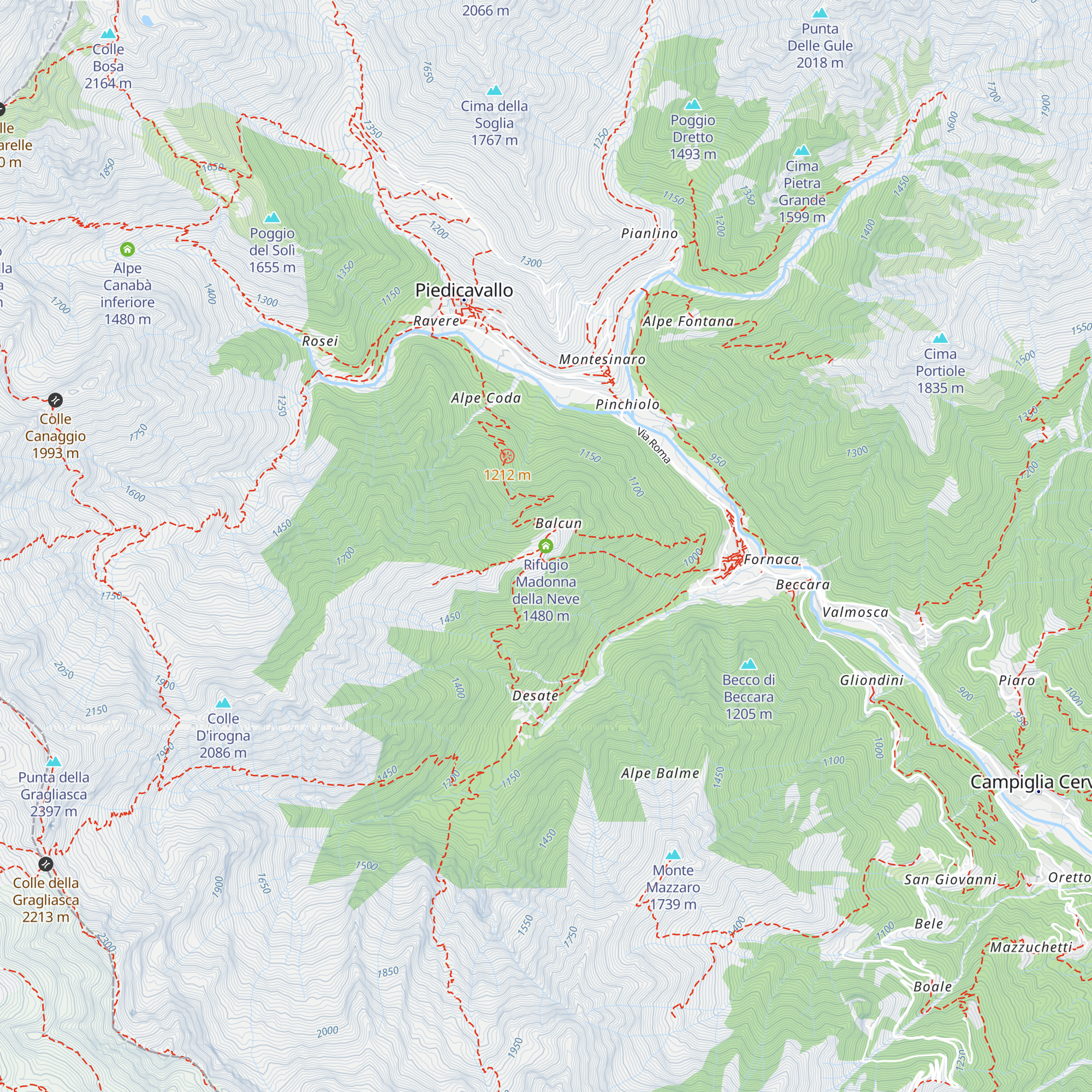 Rifugio Madonna della Neve map