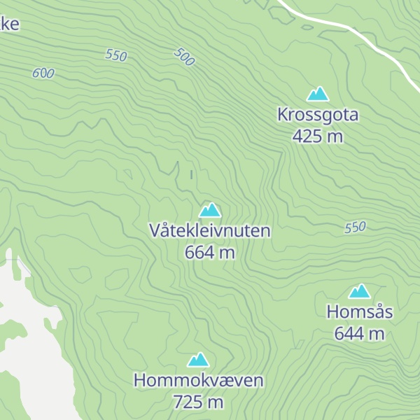 Map of Våtekleivnuten