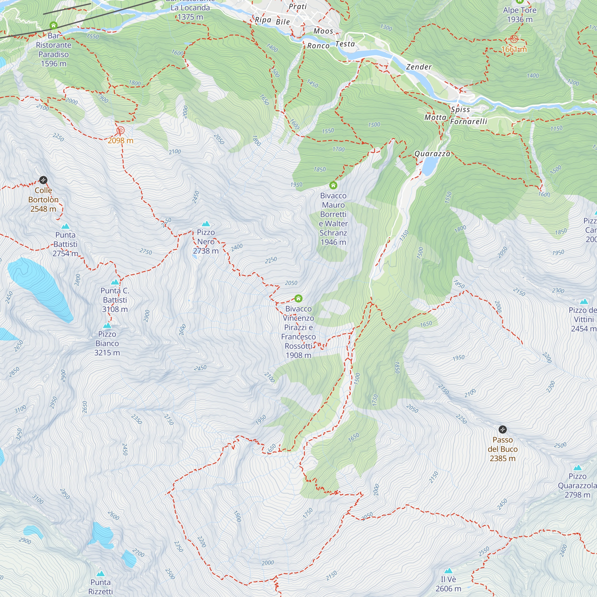 Bivacco Vincenzo Pirazzi e Francesco Rossotti map