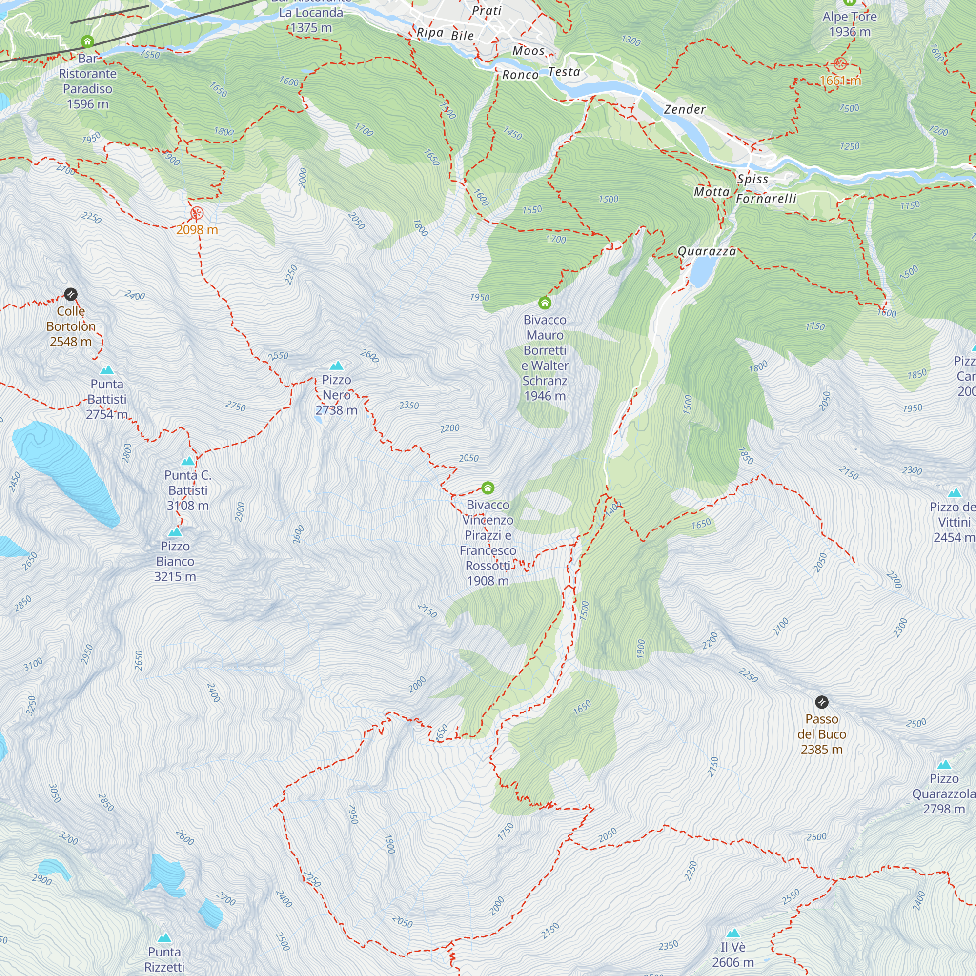 Bivacco Vincenzo Pirazzi e Francesco Rossotti map