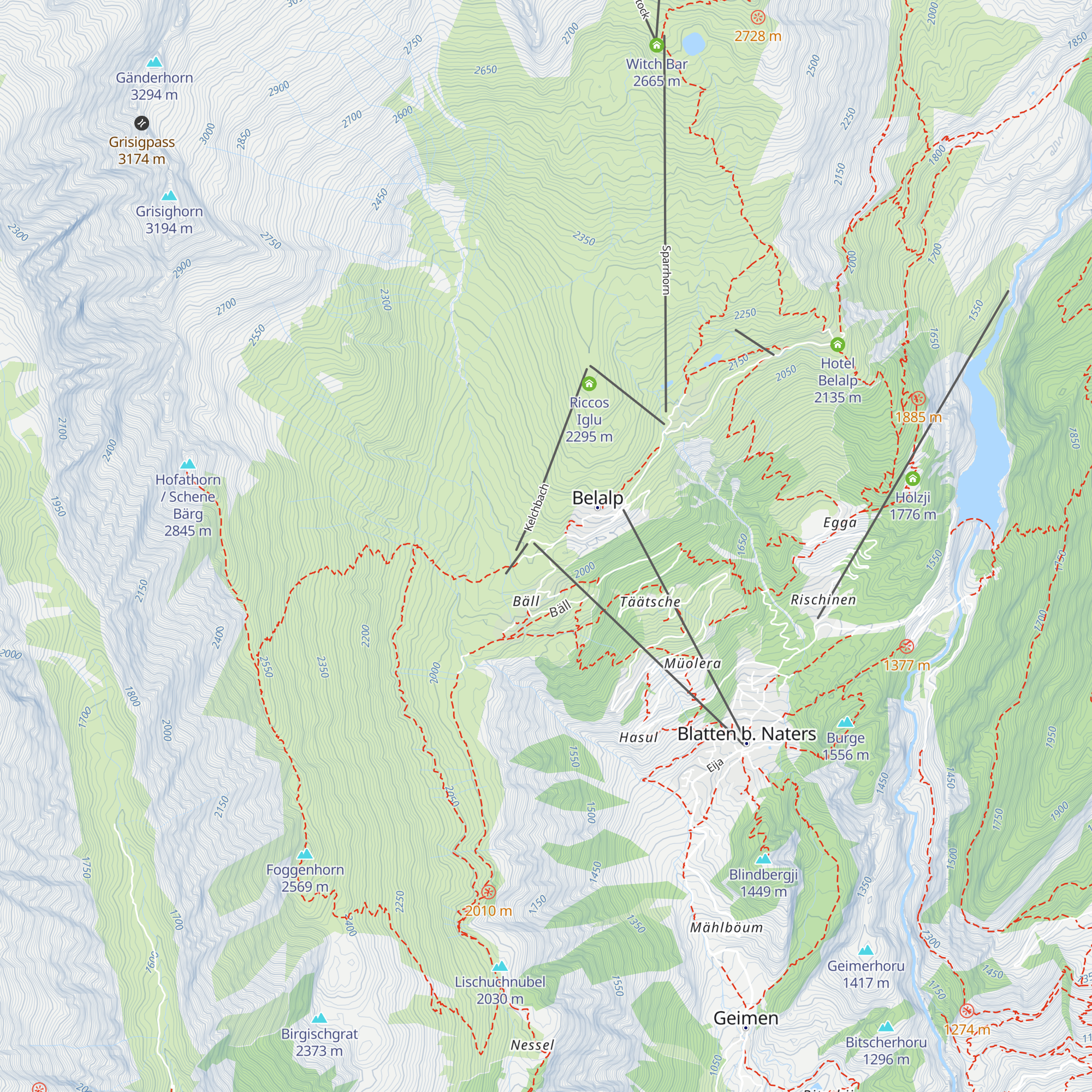 Pizzeria Chalet Sepp map