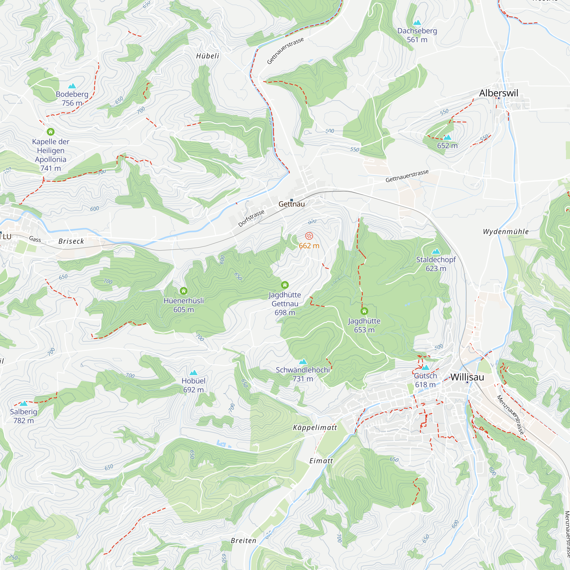 Jagdhütte Gettnau map