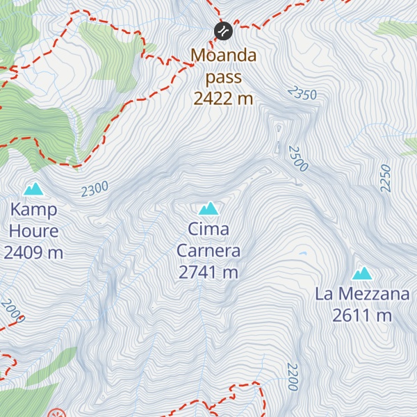 Map of Cima Carnera