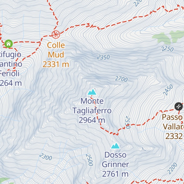 Map of Monte Tagliaferro
