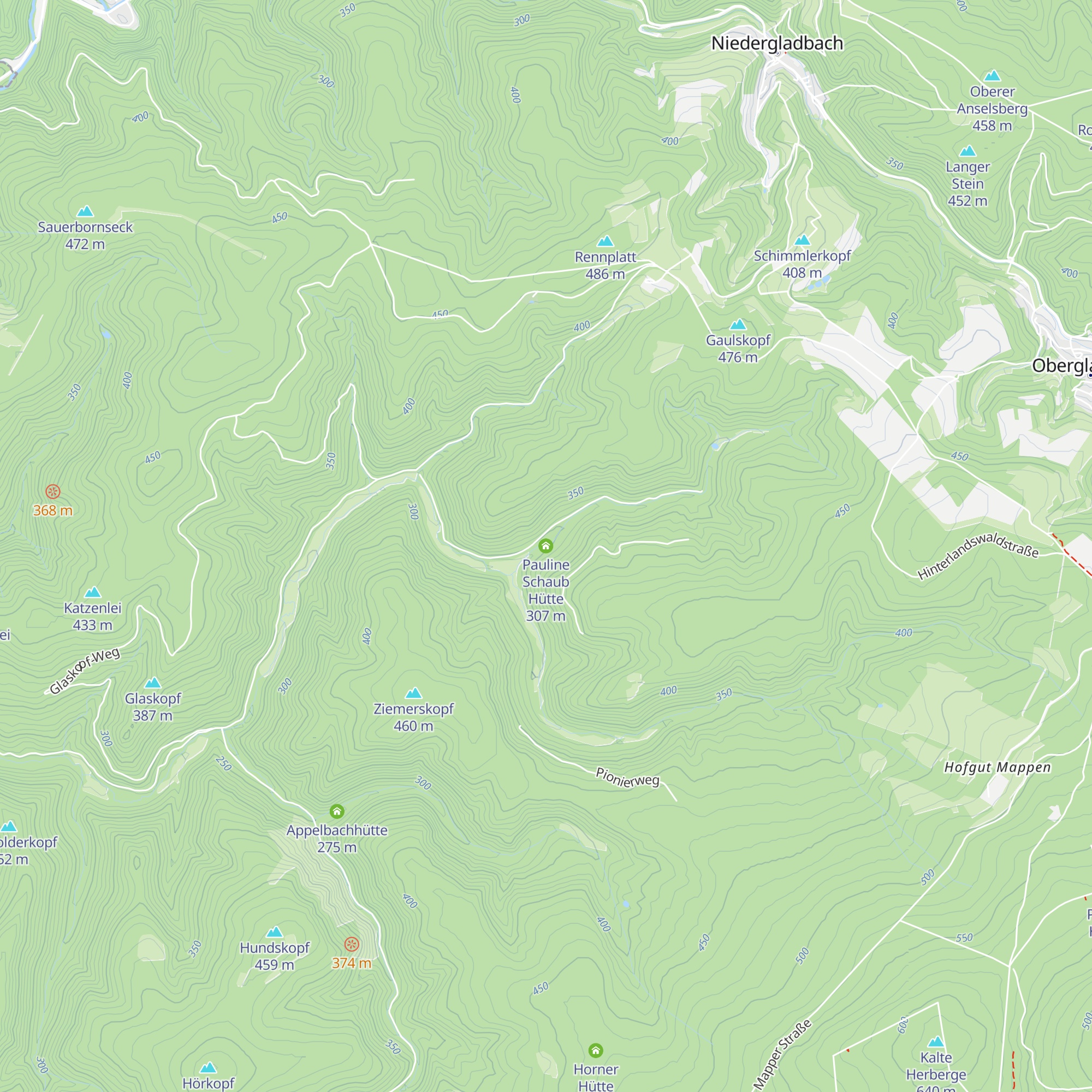 Pauline Schaub Hütte map