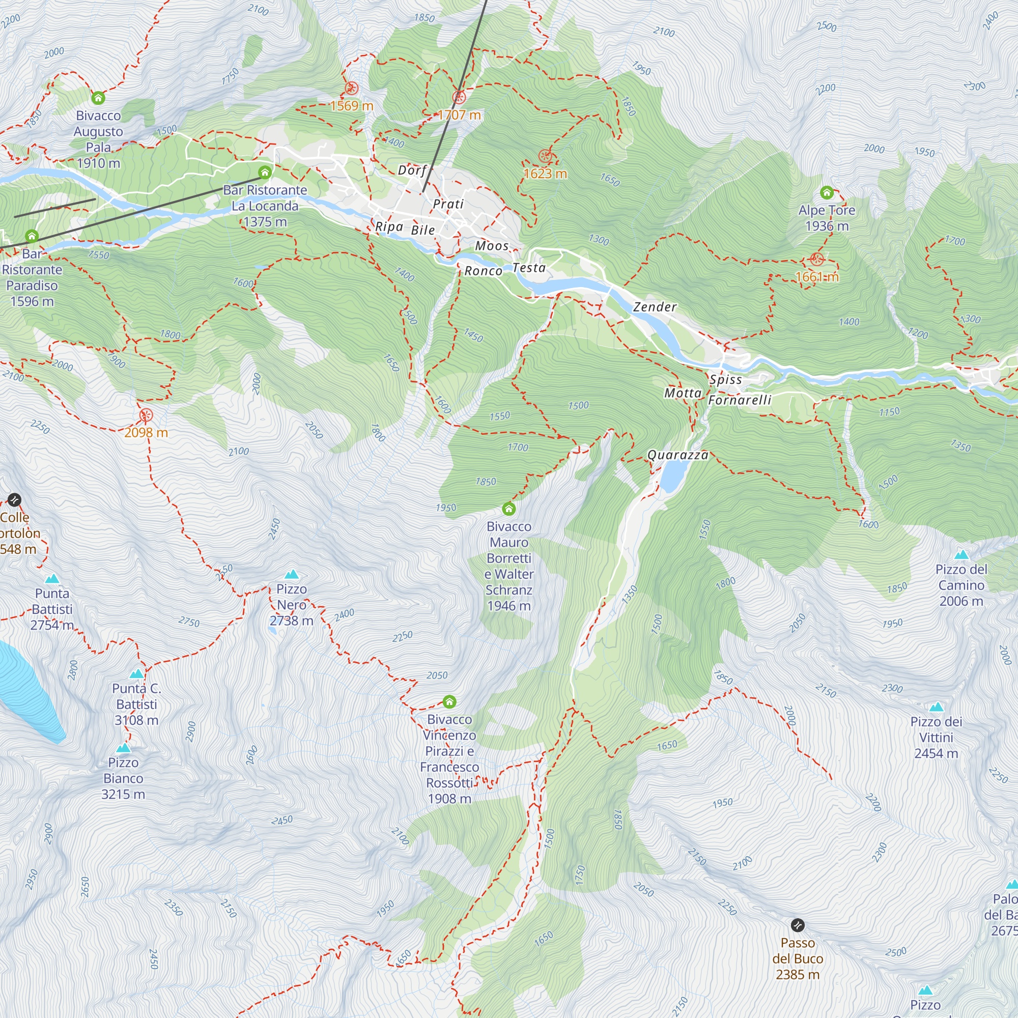Bivacco Mauro Borretti e Walter Schranz map