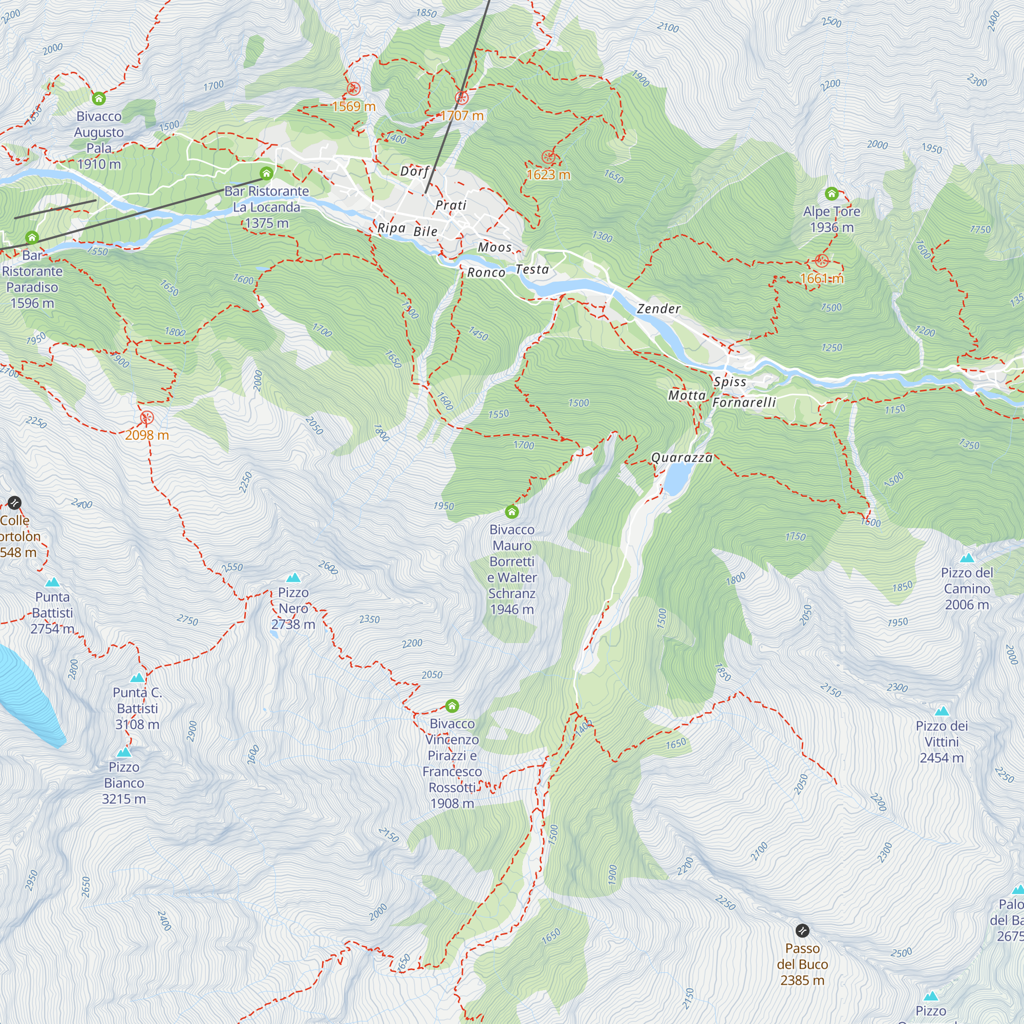 Bivacco Mauro Borretti e Walter Schranz map