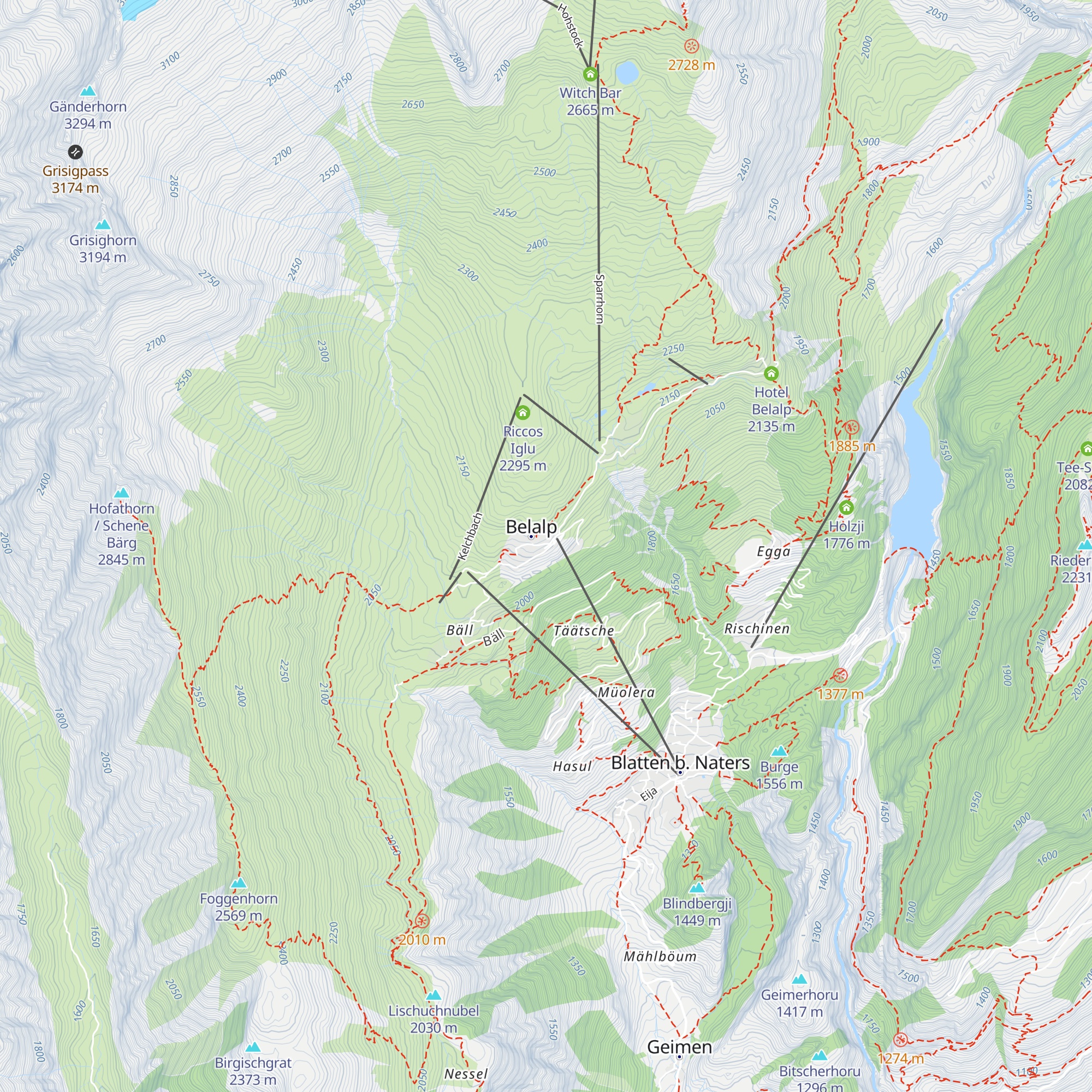Pizzeria Aletschhorn map