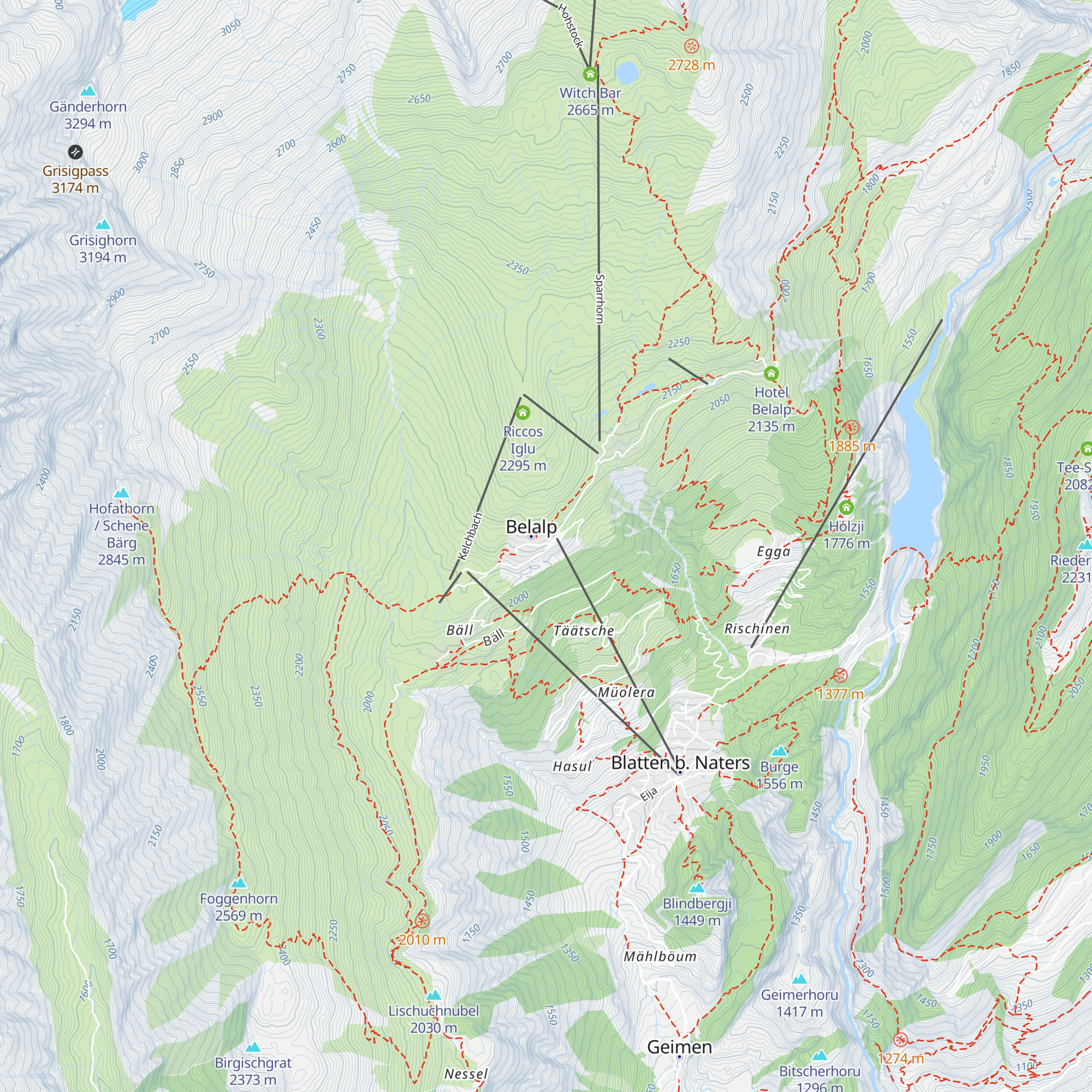 Pizzeria Aletschhorn map