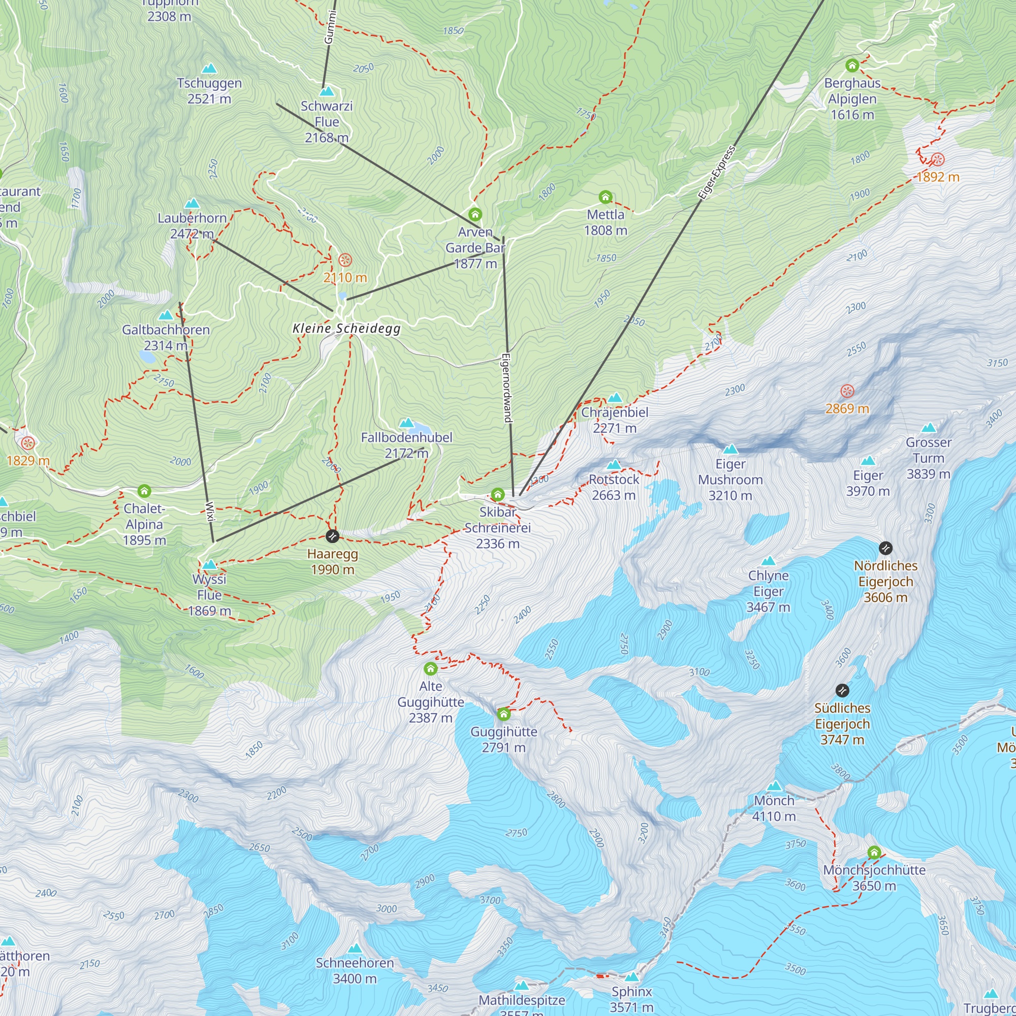 Restaurant Eigergletscher map