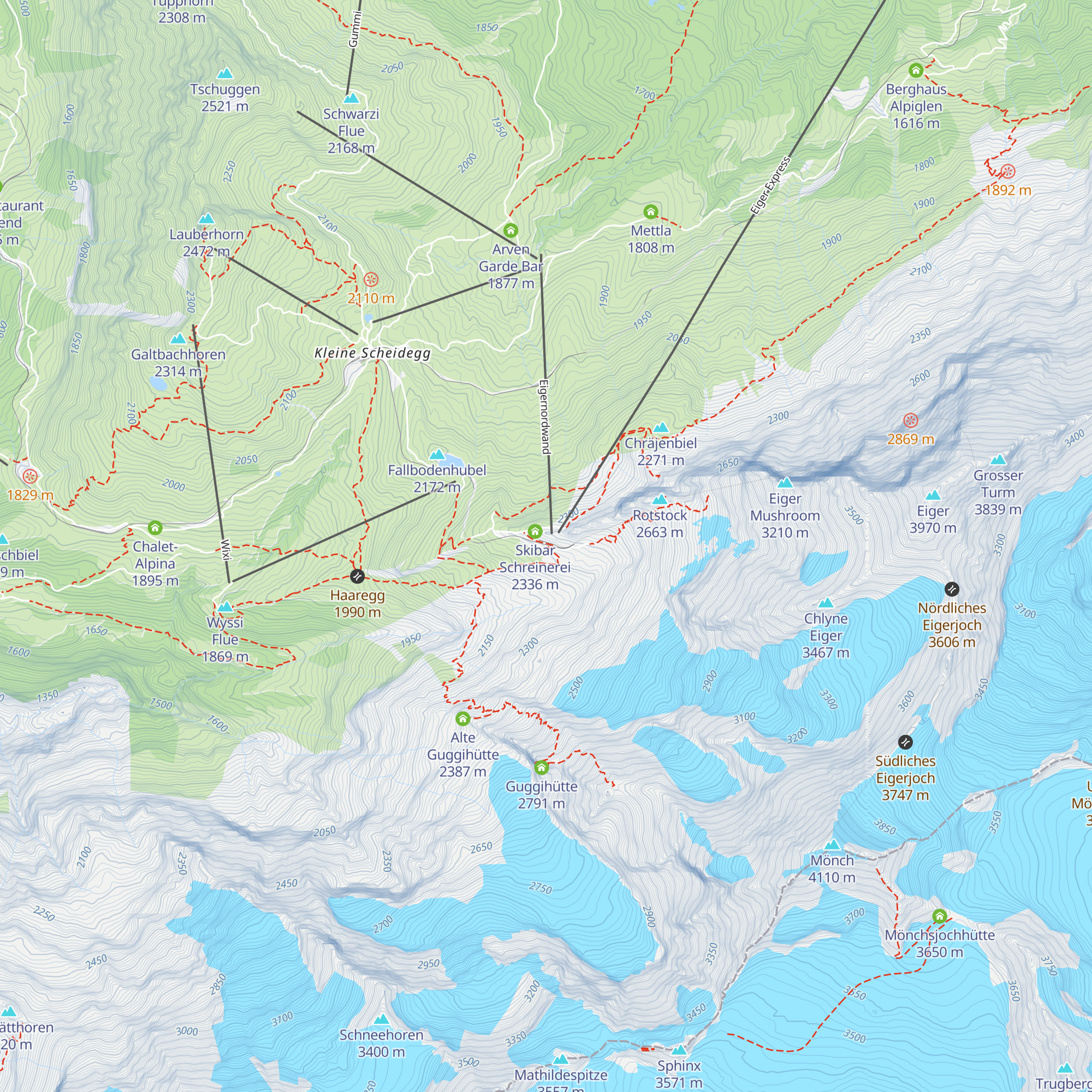 Restaurant Eigergletscher map