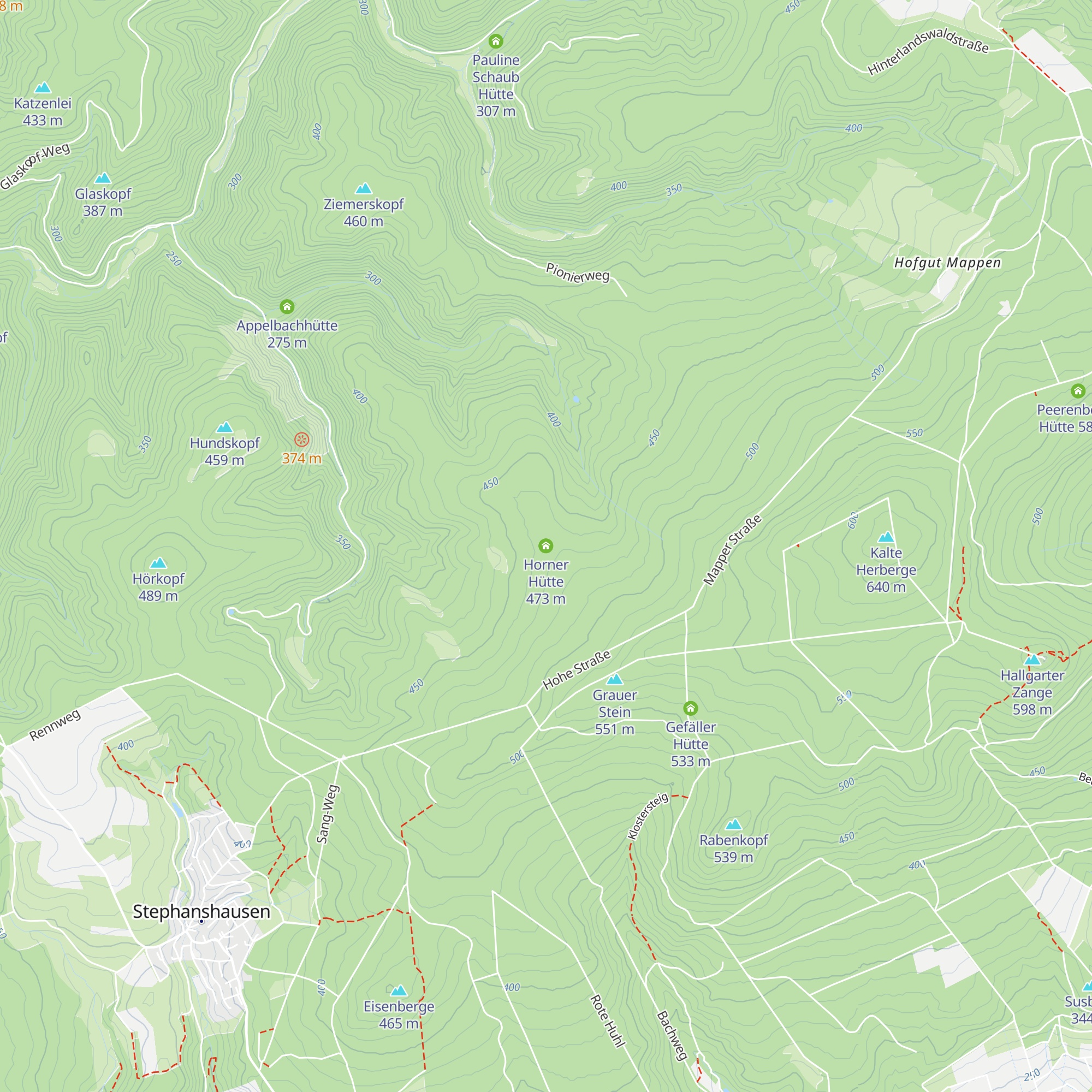 Horner Hütte map