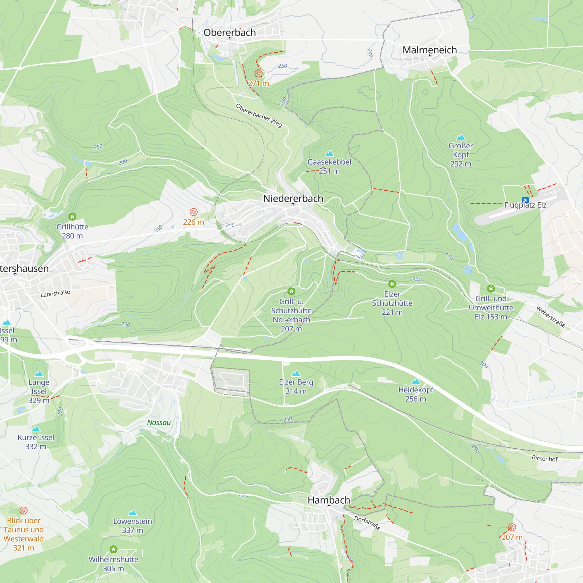 Grill- u. Schutzhütte Nd.-erbach map
