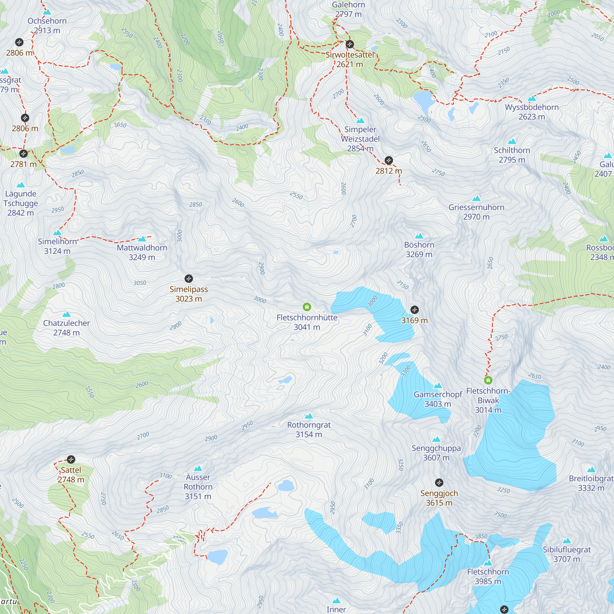 Fletschhornhütte map