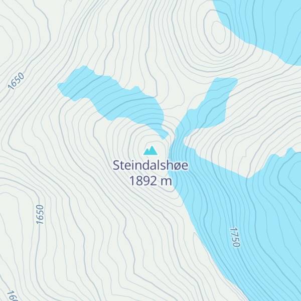 Map of Steindalshøe