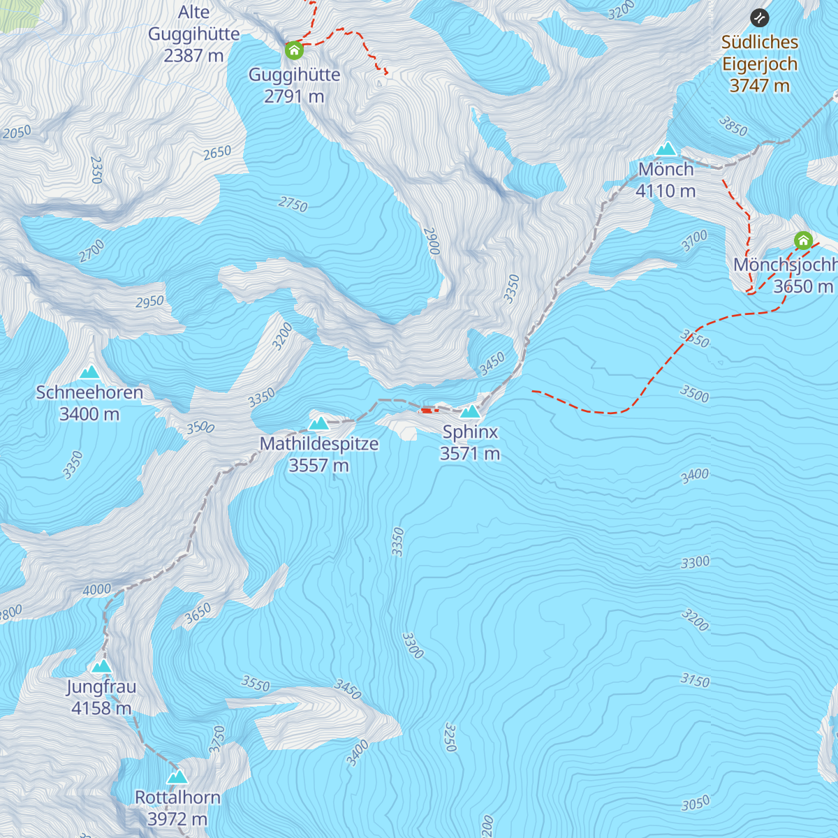 Restaurant Crystal - Jungfraujoch map