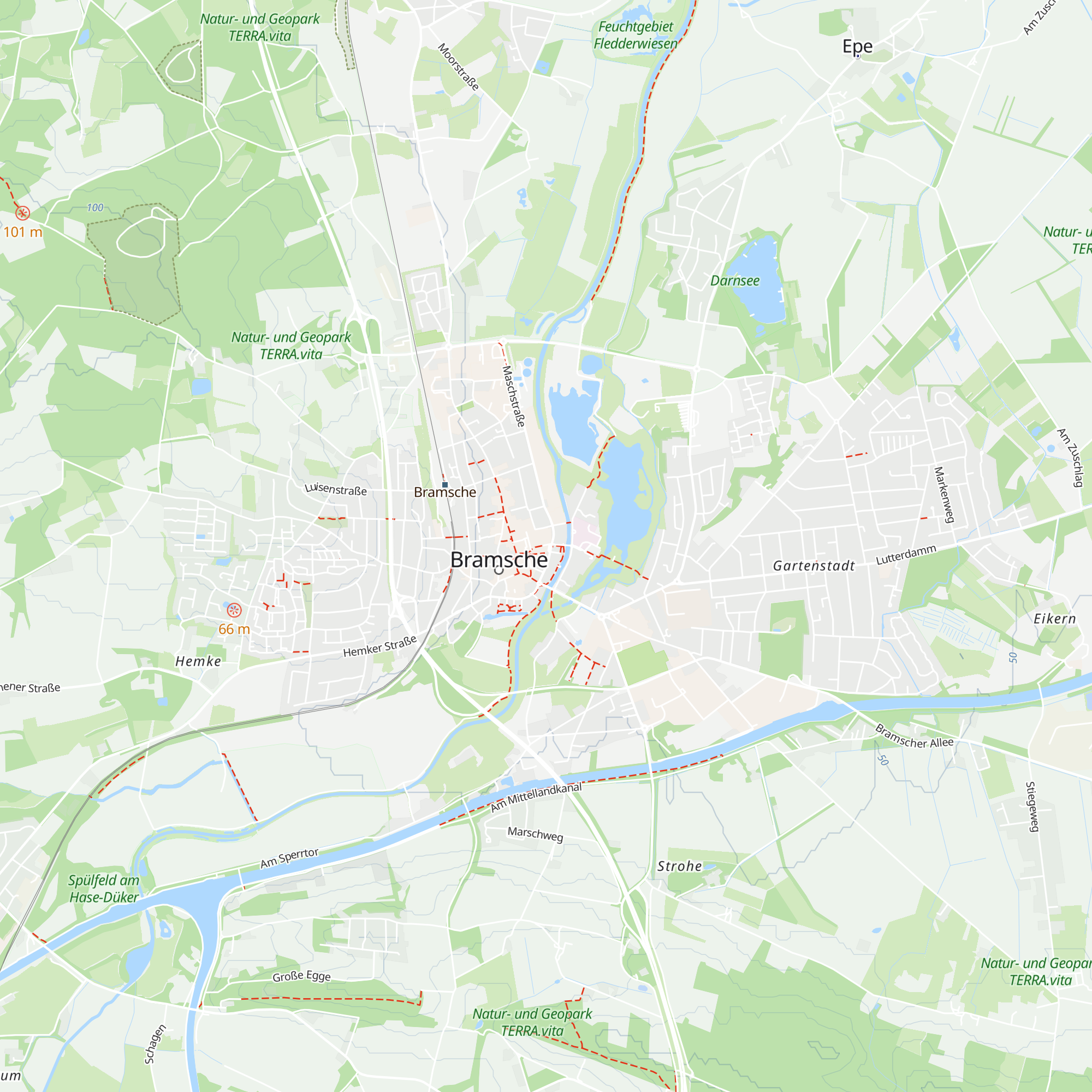 Information Stadtbus Bramsche map