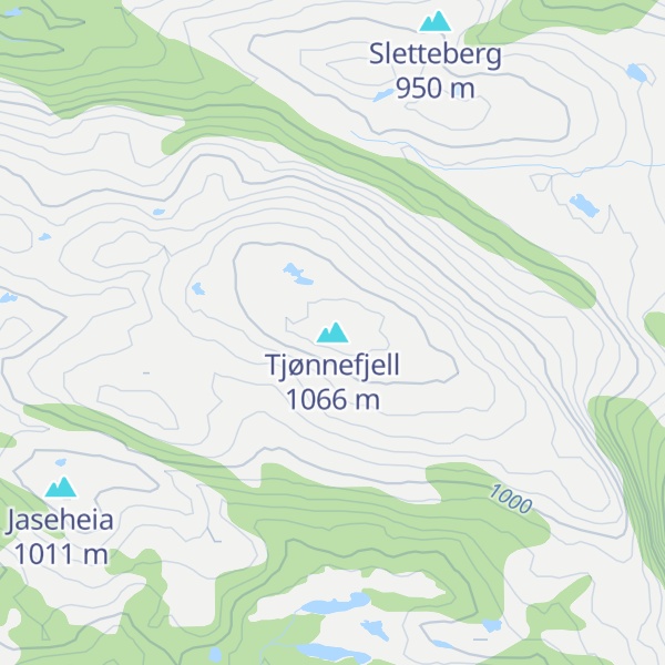 Map of Tjønnefjell