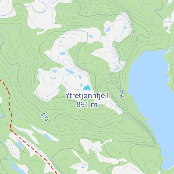Map of Ytretjønnfjell