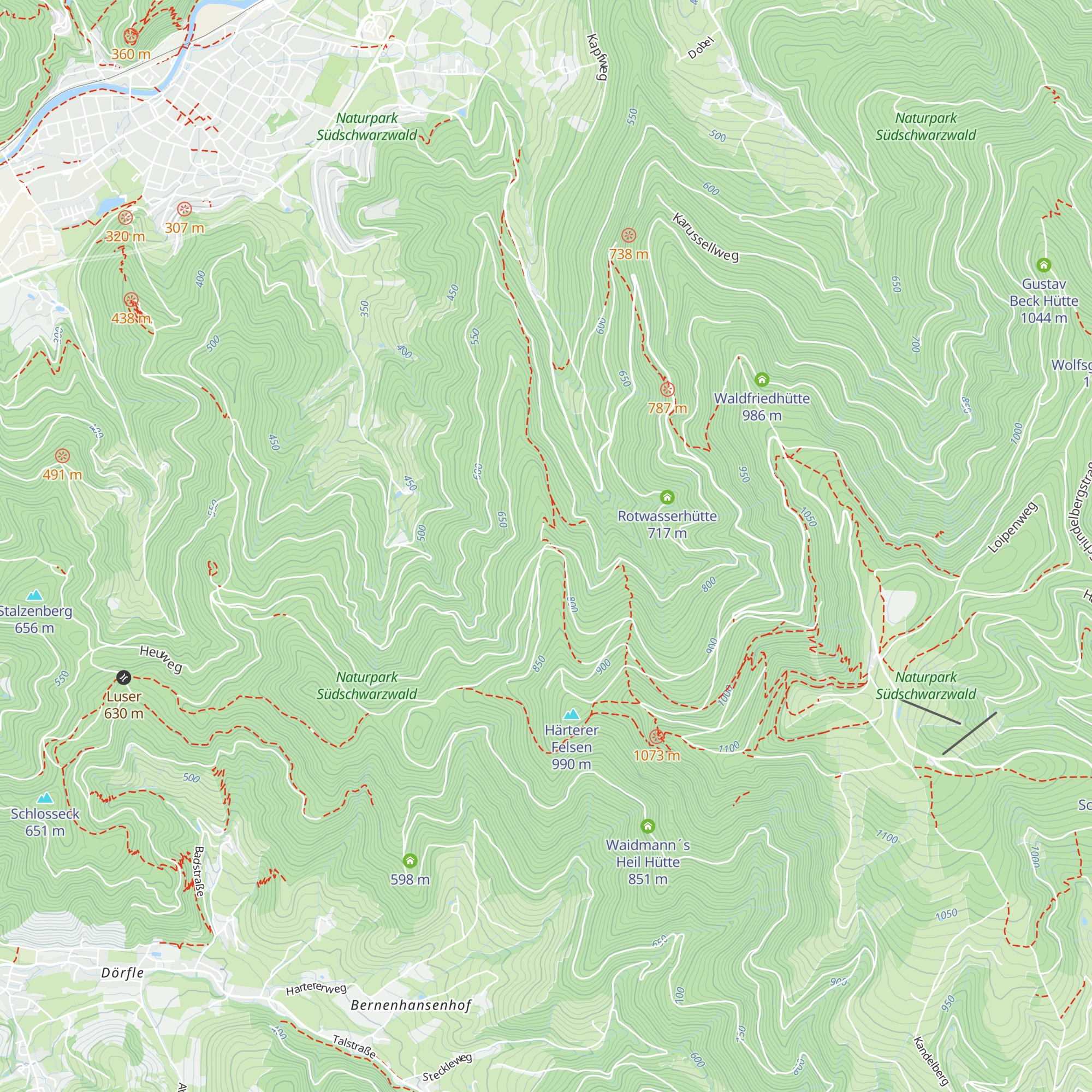 Langeckhütte map