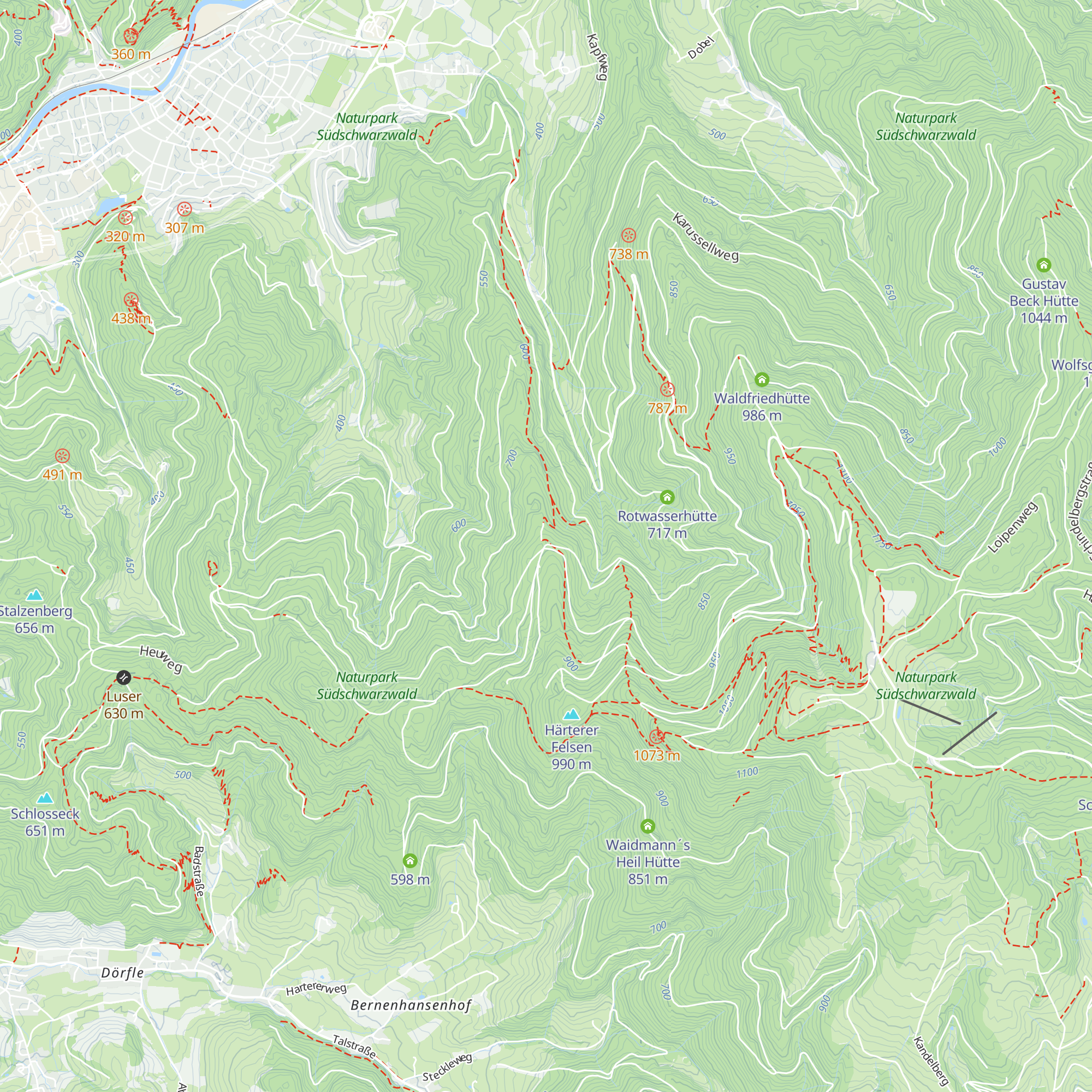 Langeckhütte map