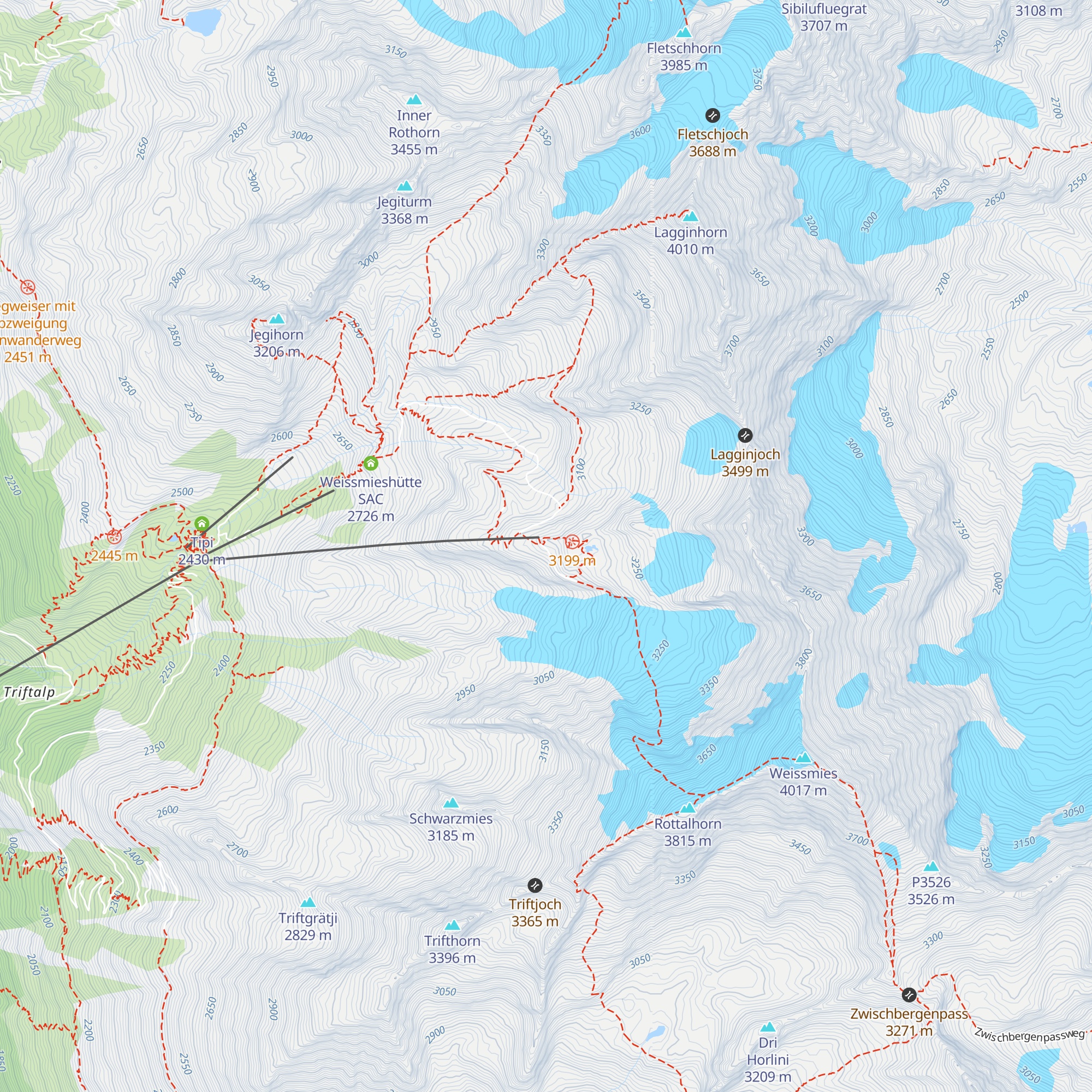 Bergrestaurant Hohsaas map